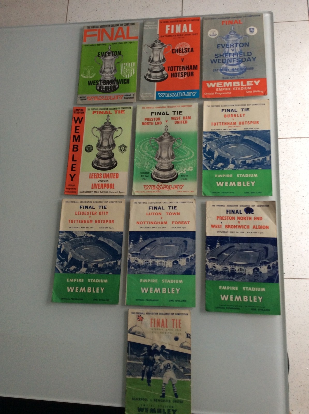 10 X FA CUP FINALS FROM 1951 TO 1968 NEWCASTLE, NOTTINGHAM FOREST, TOTTENHAM ETC for sale on Ebay