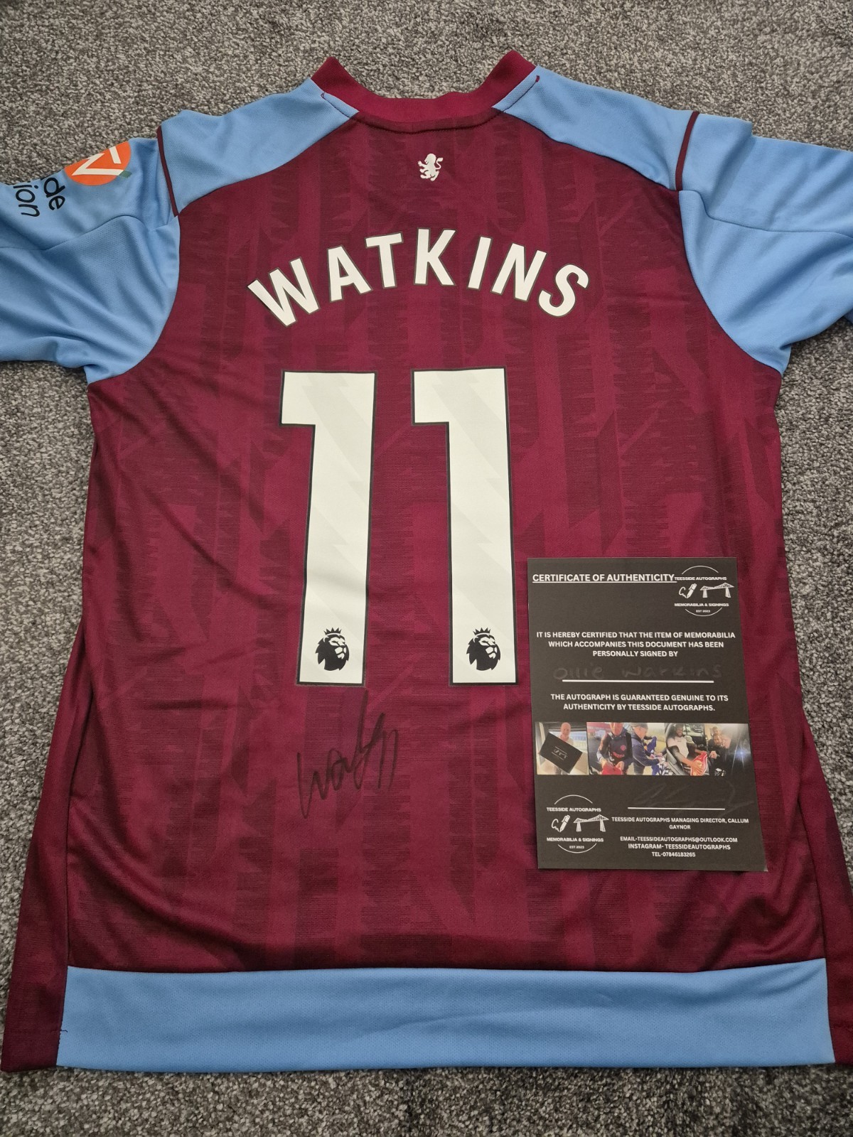 Ollie Watkins Signed Aston Villa Shirt for sale on Ebay