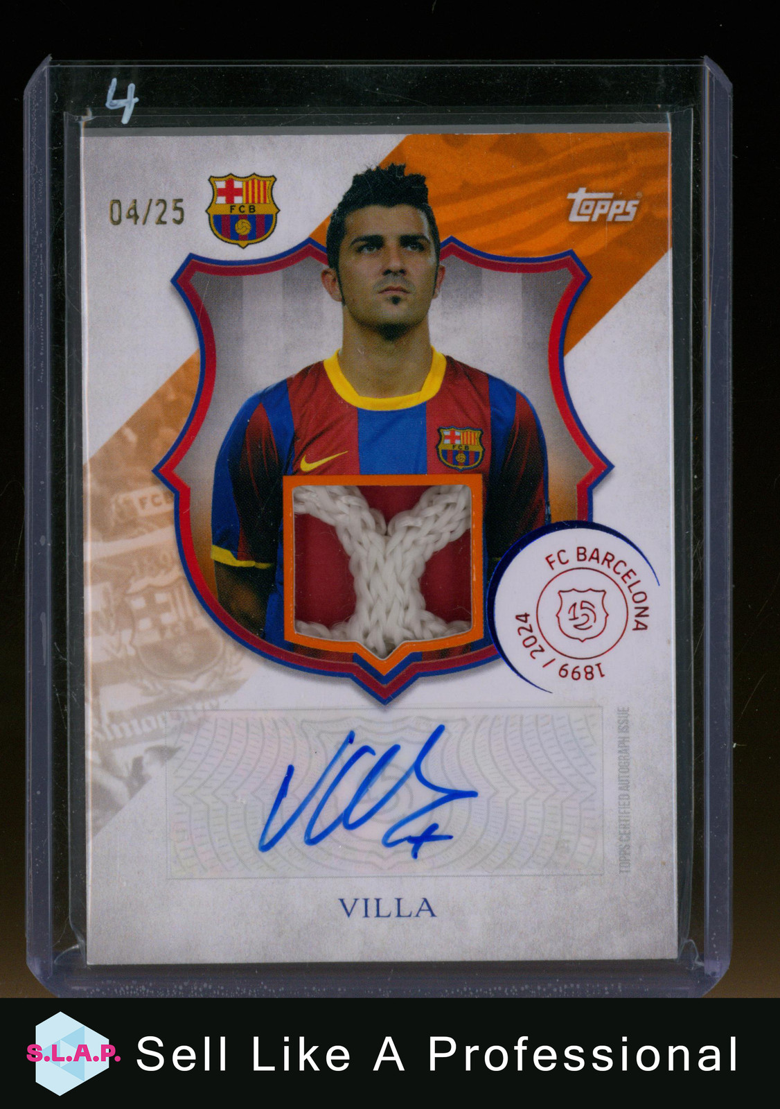 DAVID VILLA AUTO TOPPS HOLO TOPPS 125 YEARS ANN. FC BARCELONA 04/25 2025 EN for sale on Ebay