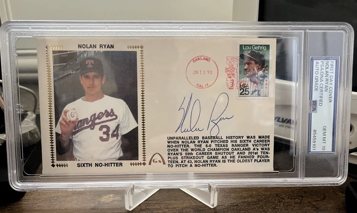 PSA 10 AUTO NOLAN RYAN Texas Rangers 6TH NO HITTER PSA SLABBED for sale on Ebay