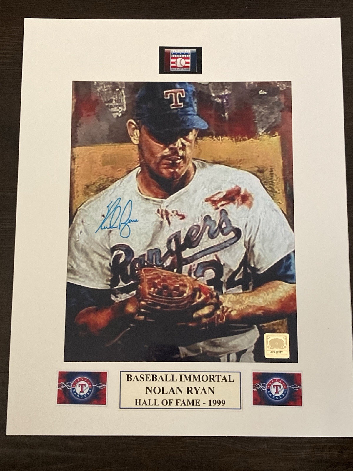 Nolan Ryan Autographed “Rangers” Signed 8x10 Photo In A 11x14 Matt.HOF.  COA for sale on Ebay