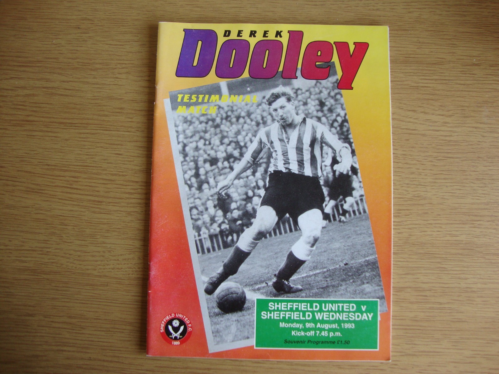 1993/4 Sheffield United v Sheffield Wednesday - Derek Dooley Testimonial for sale on Ebay