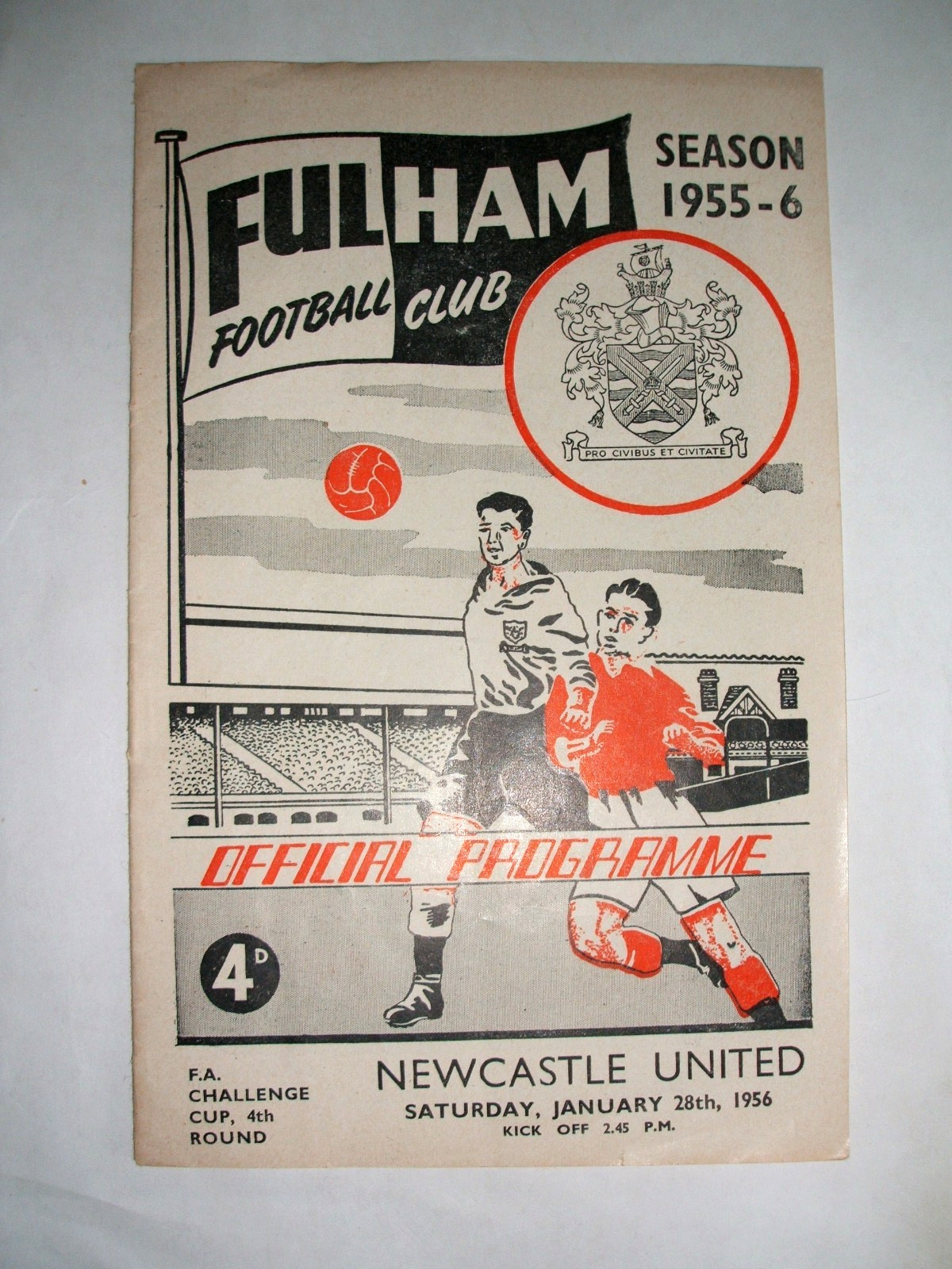 FULHAM V NEWCASTLE UTD ( FA CUP R4) 28-01-1956 for sale on Ebay
