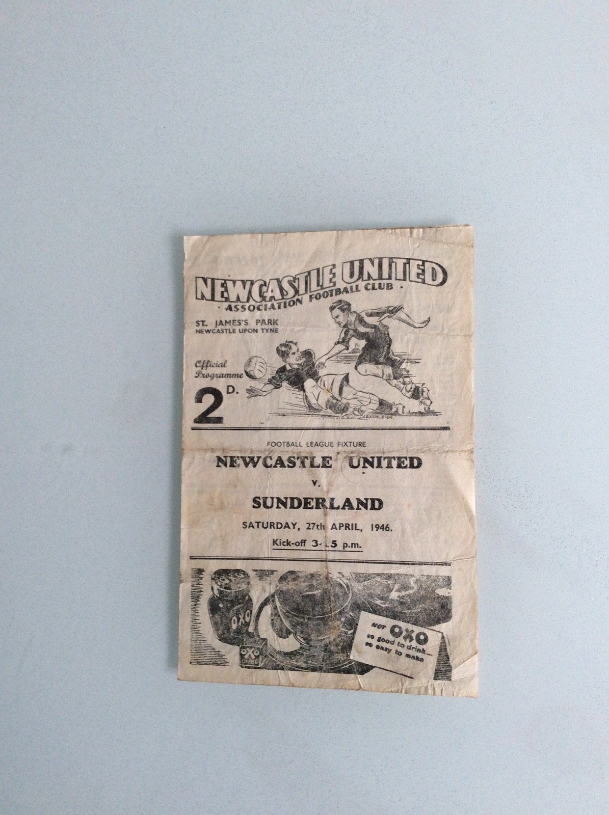 NEWCASTLE UNITED V SUNDERLAND 27.04.1946 LEAGUE GAME for sale on Ebay