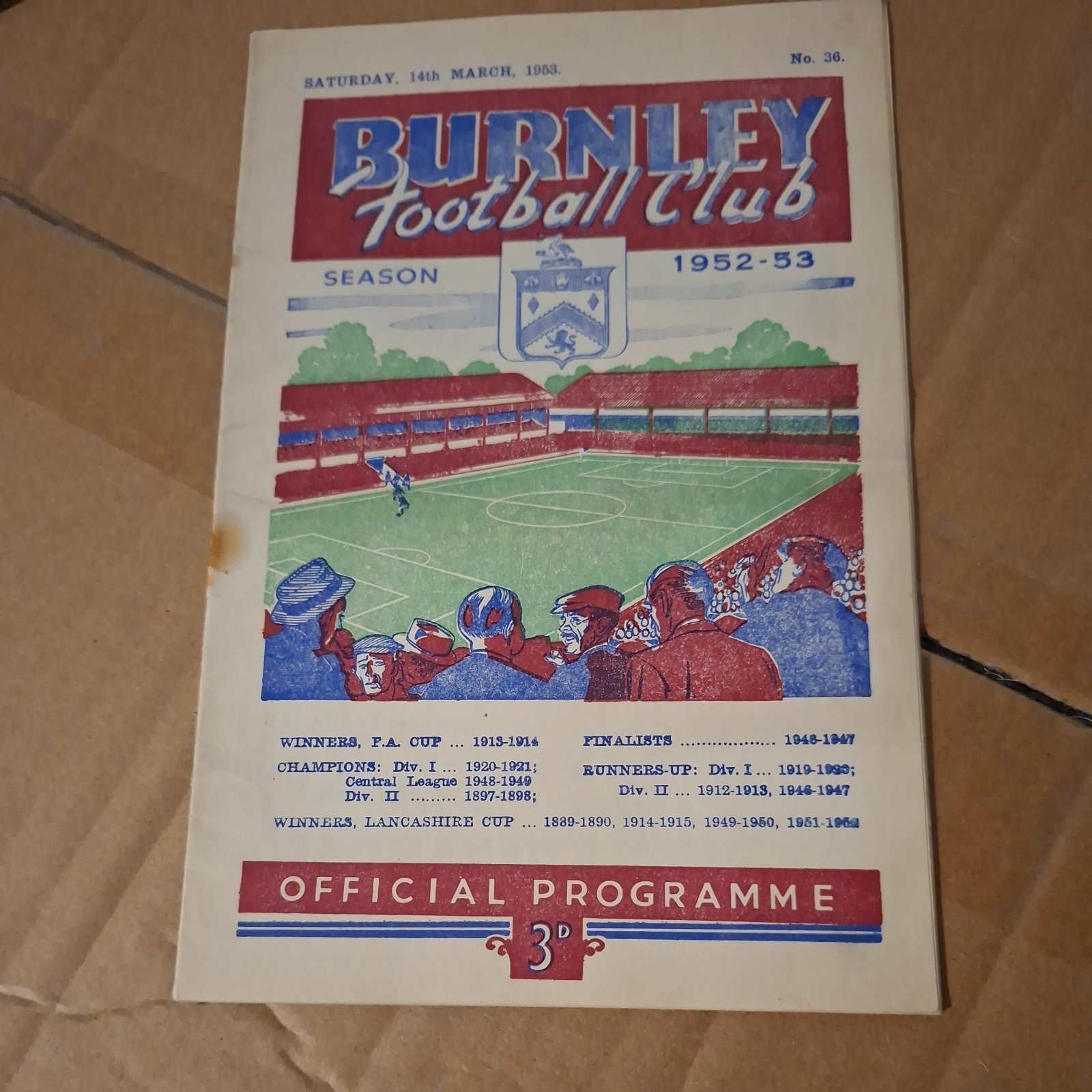 Burnley v Manchester Utd 1952/53 Div 1 football programme Busby Babes for sale on Ebay