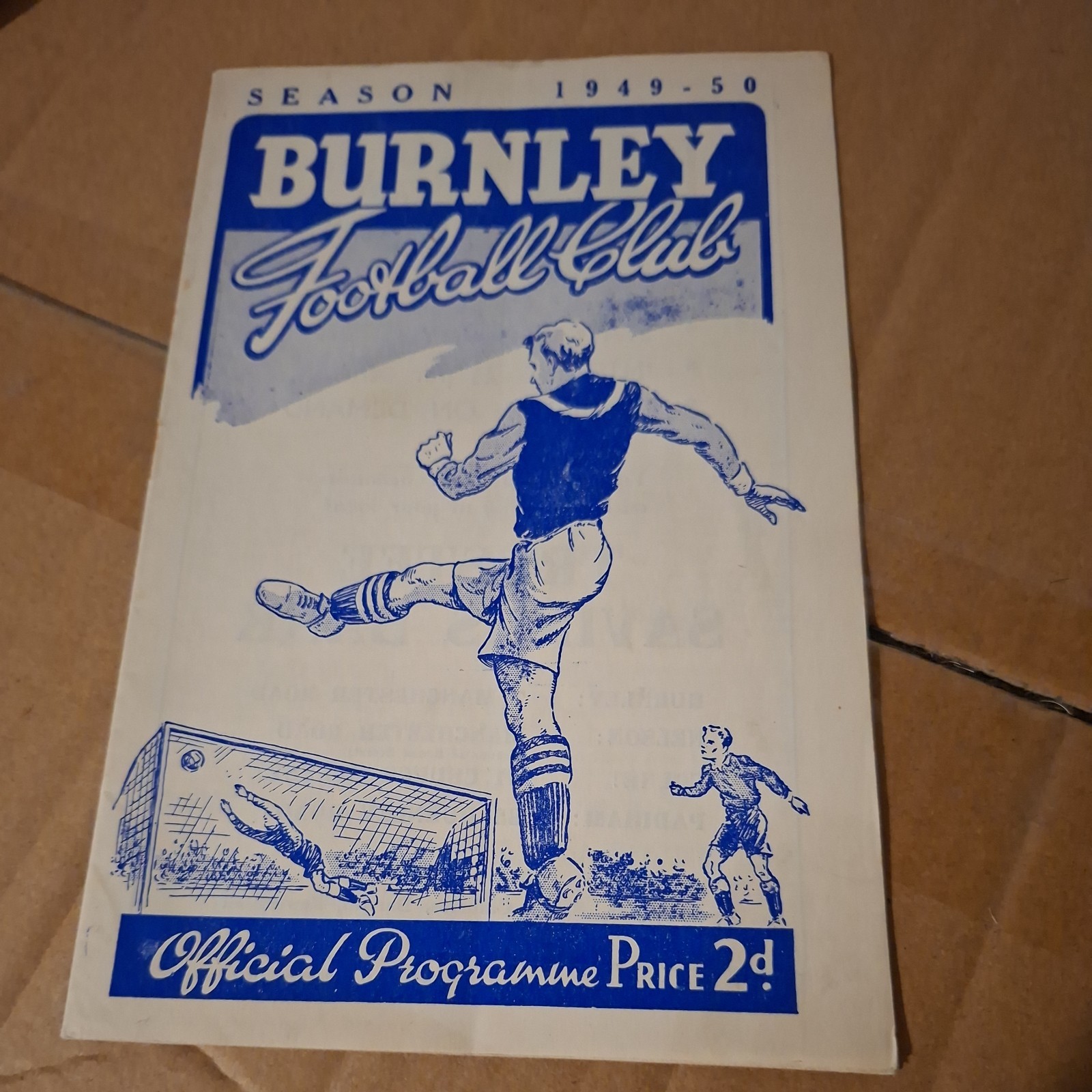 Burnley v Manchester Utd 1949/50 Division 1 football programme for sale on Ebay