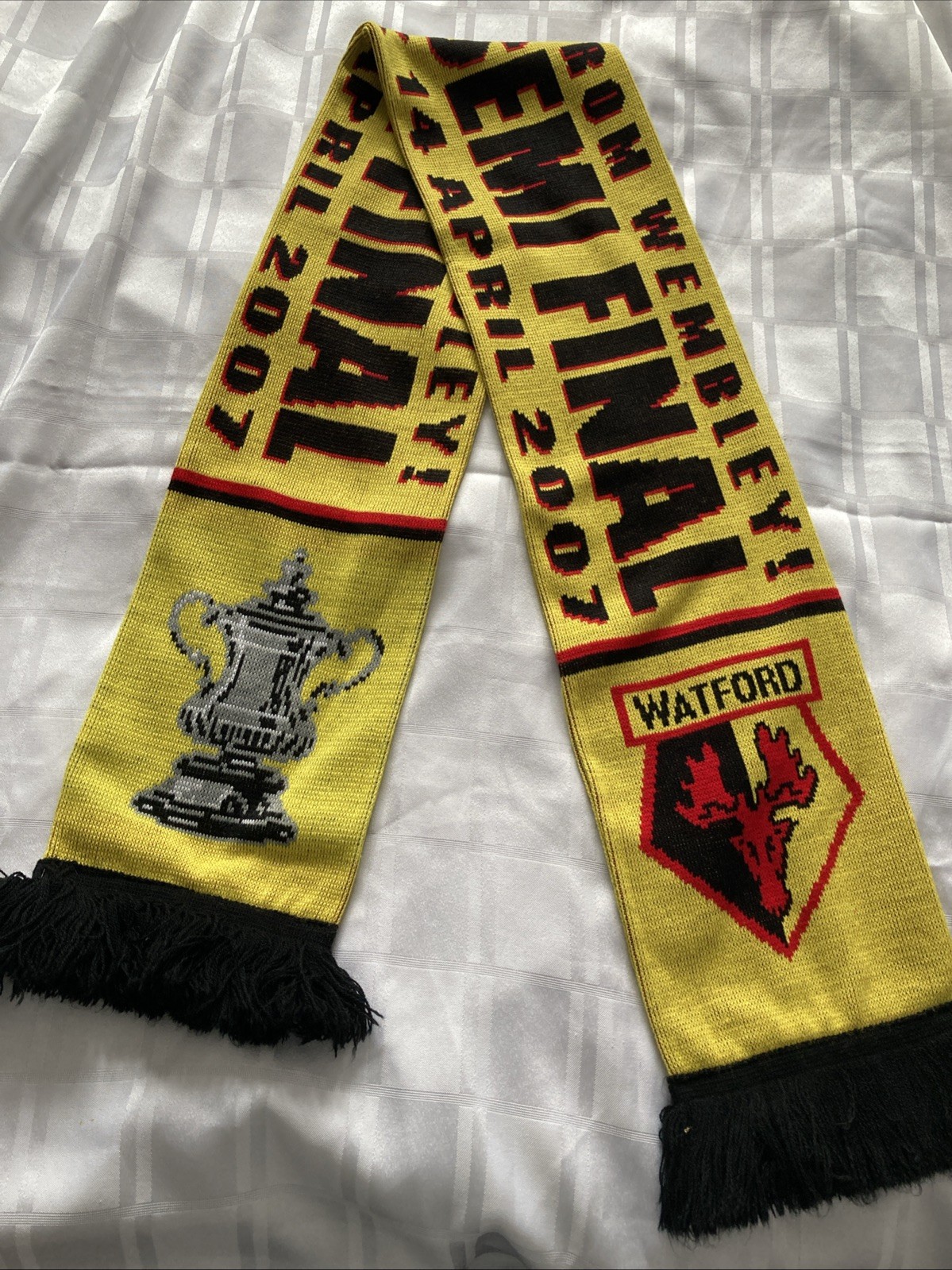 Watford FC Official Merchandise Scarf 2007 FA Cup Semi-Final at Villa Park for sale on Ebay