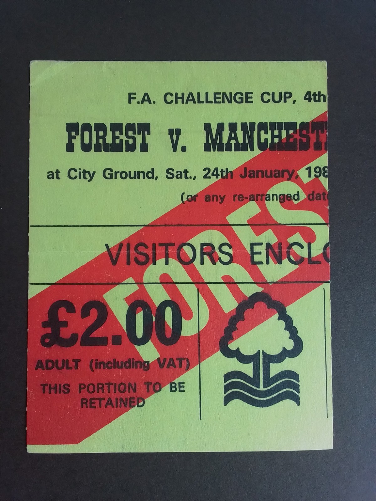 Nottingham Forest v Manchester United FA Cup 4th Round 1981 for sale on Ebay