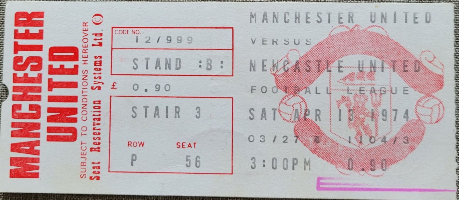 Manchester United V Newcastle United 73-74 for sale on Ebay