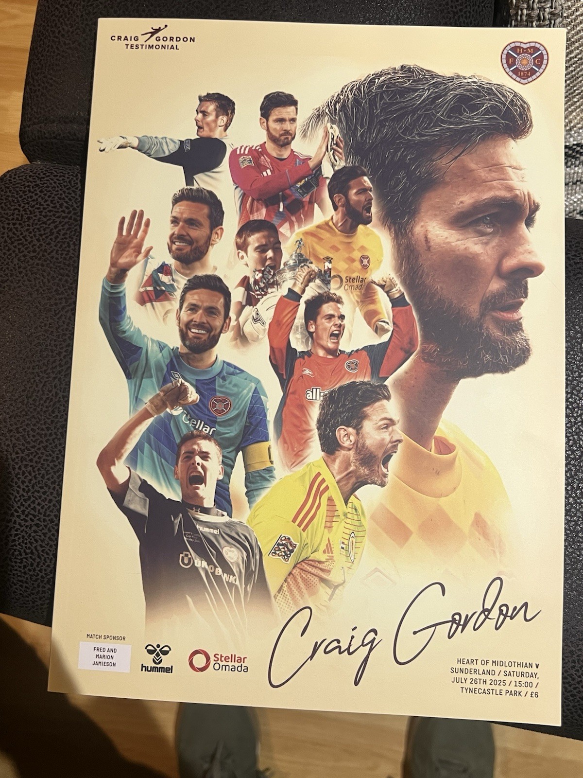 Craig Gordon Testimonial match programme - Hearts v Sunderland for sale on Ebay