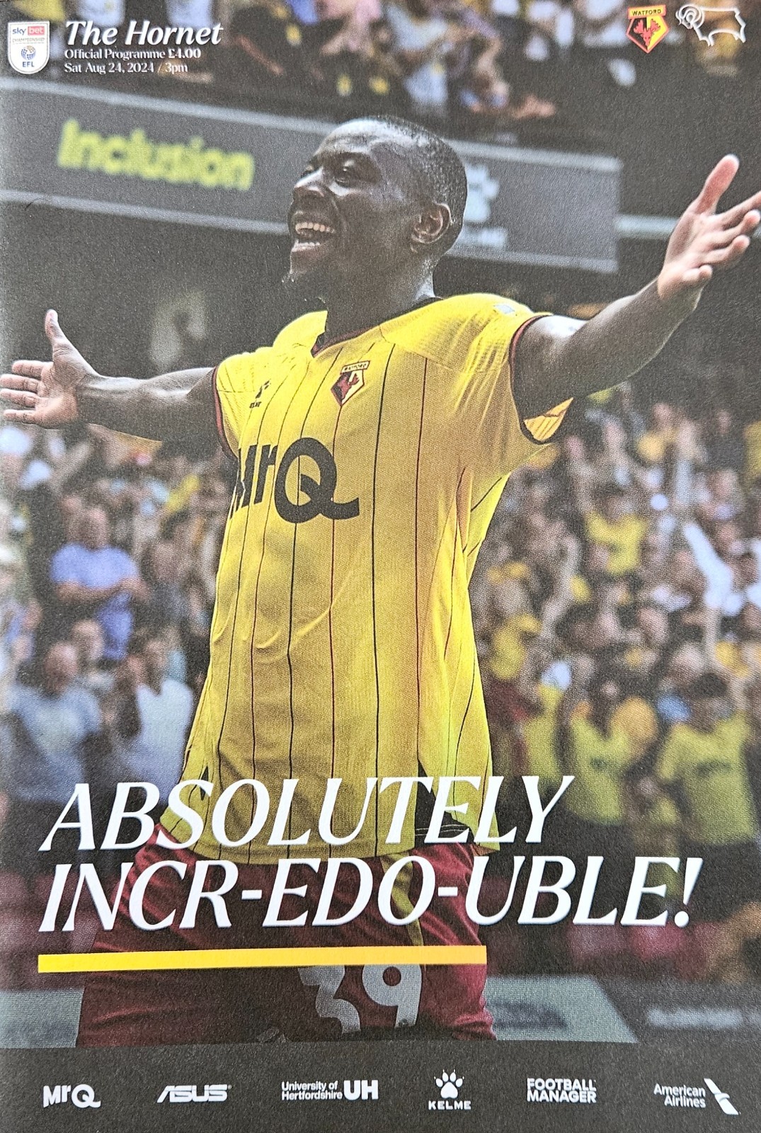 WATFORD v DERBY COUNTY 2024/25  - Watford's final season producing a programme for sale on Ebay