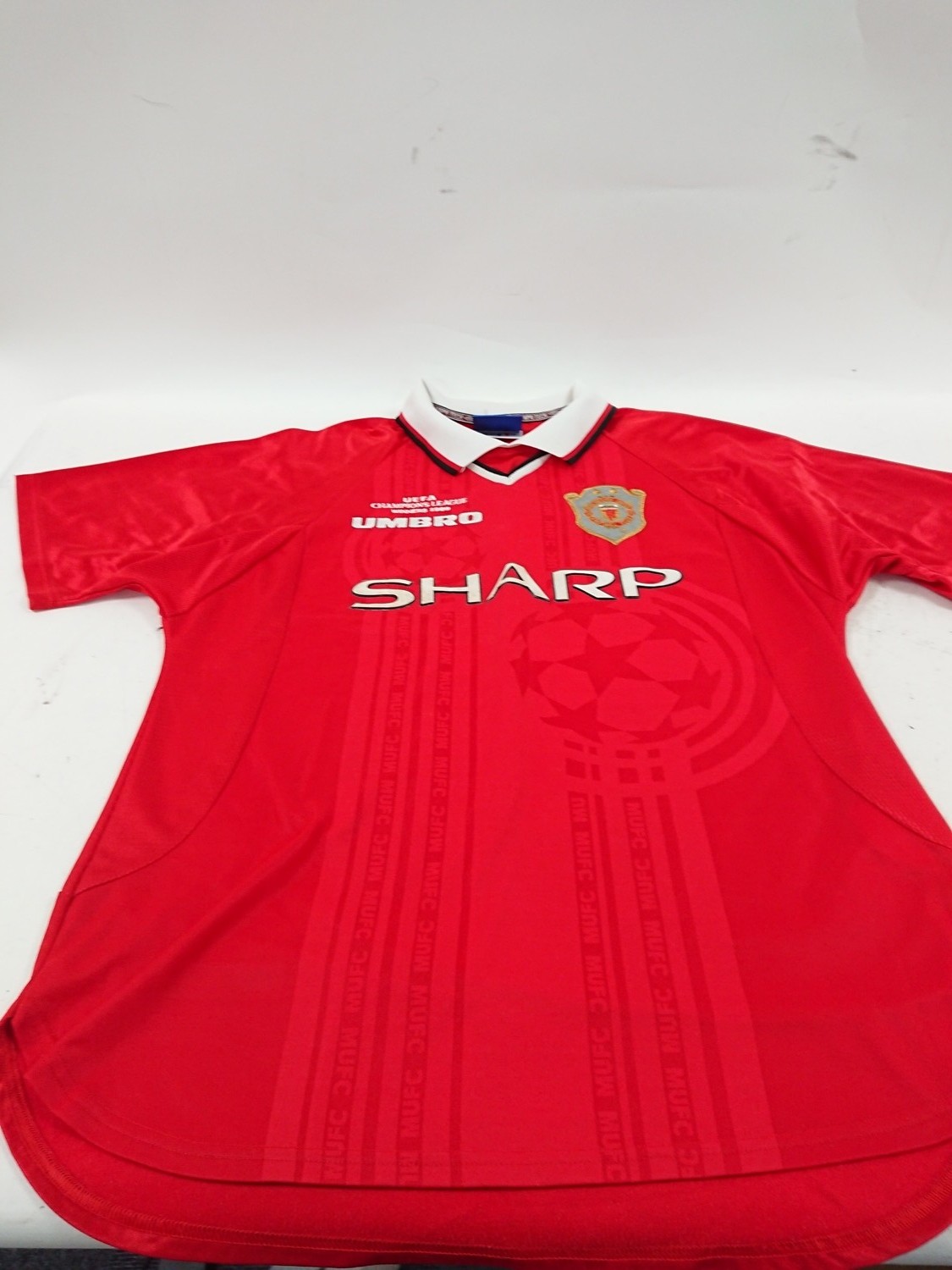 Vintage Manchester United 1999 Home Shirt Umbro Sharp Size L Collectible for sale on Ebay