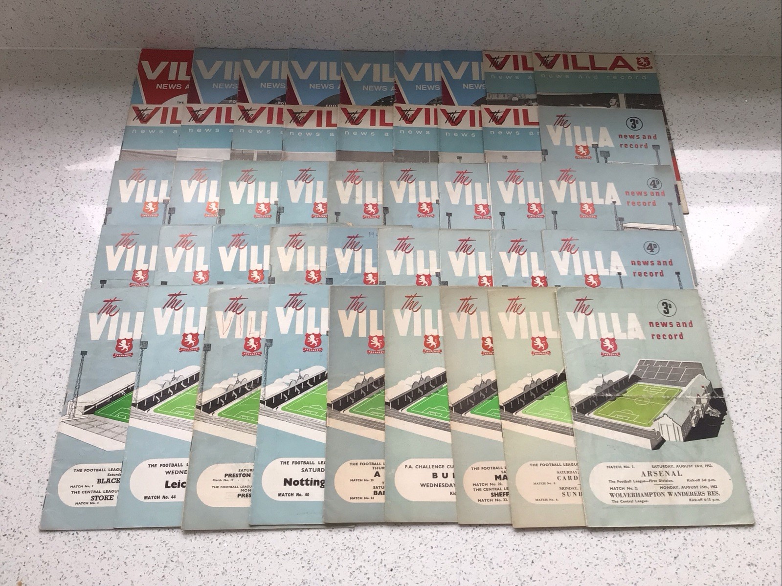 Collection of 45 Aston Villa Home Programmes 1950/60’s for sale on Ebay