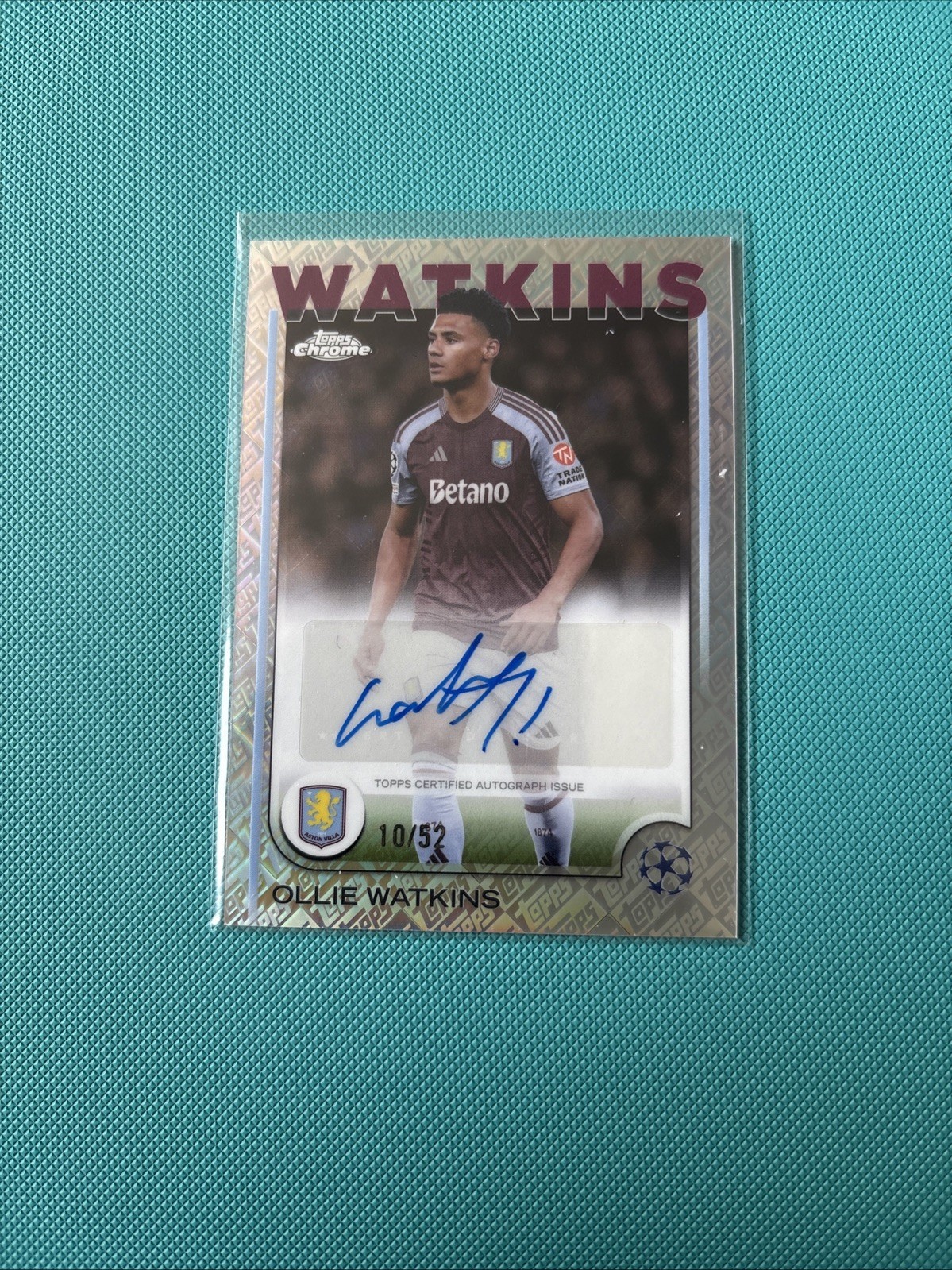 Ollie Watkins Auto 10/52 Topps Chrome UCC 2024-25 Aston Villa for sale on Ebay