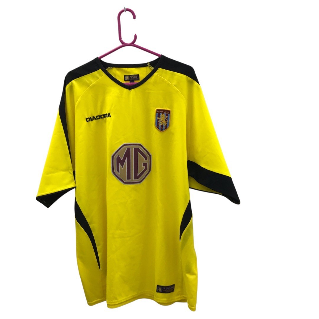 Aston Villa 2003-04 Men's Away Shirt Size XL Yellow Diadora Football RMF18-SM for sale on Ebay
