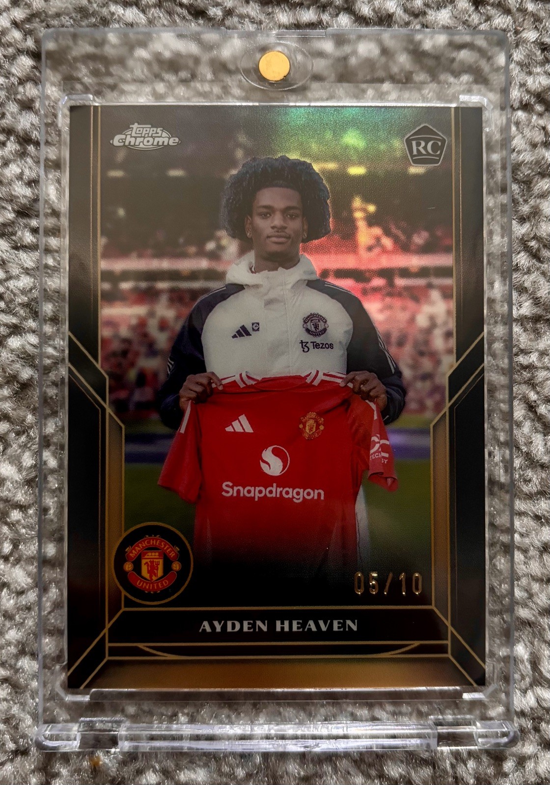 2024-25 Manchester United Topps Chrome Deluxe Ayden Heaven Rookie /10 Parallel for sale on Ebay