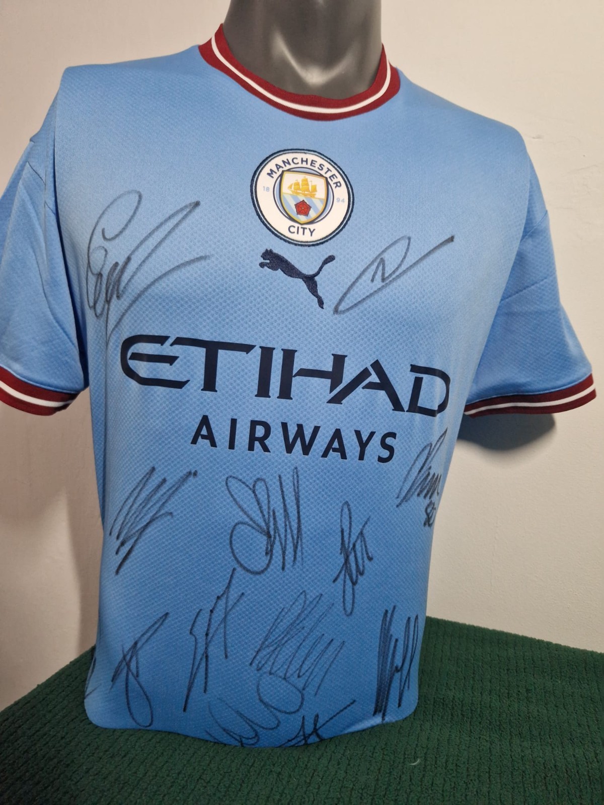 Manchester City Treble Season Hand Signed 1st Team Shirt with Verified COA 22/23 for sale on Ebay