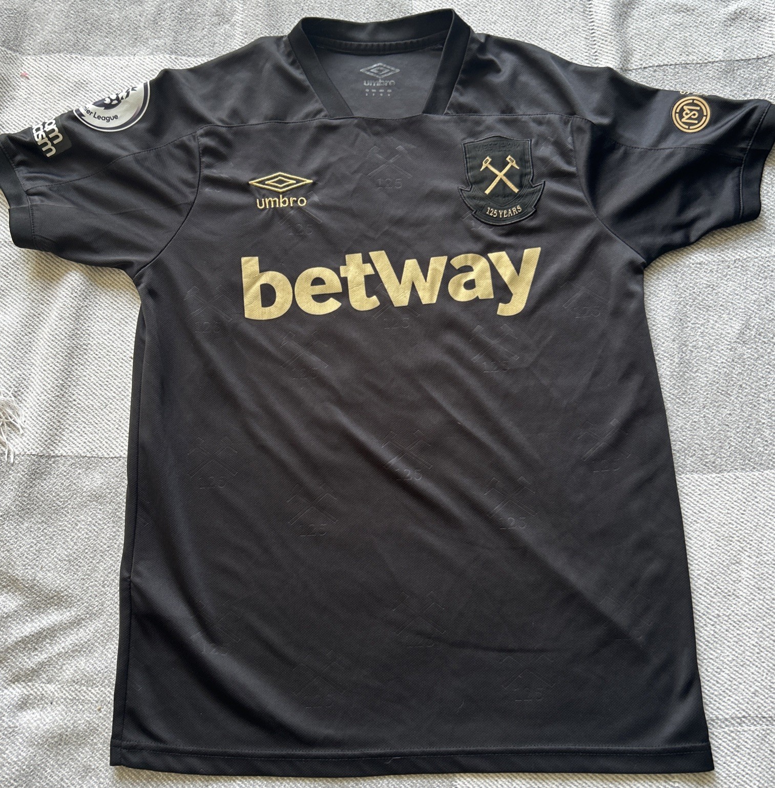 West Ham United Fc Umbro 2020/2021 Third Shirt 125 Years Black Mens Size Small  for sale on Ebay