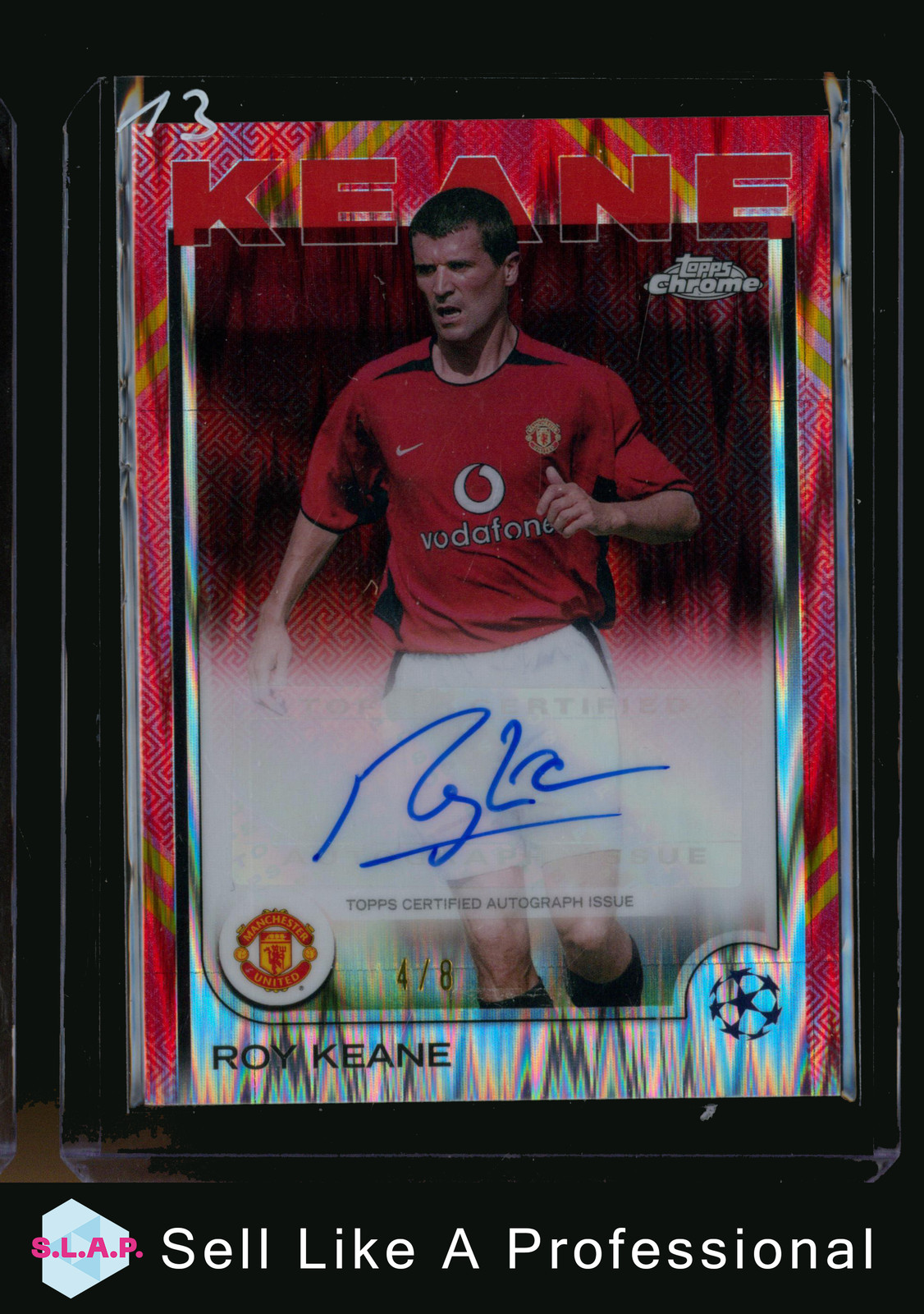 ROY KEANE TOPPS RED 4/8 CA-KE 2025 CHROME UCL MANCHESTER UNITED ENGLISH AUTO for sale on Ebay