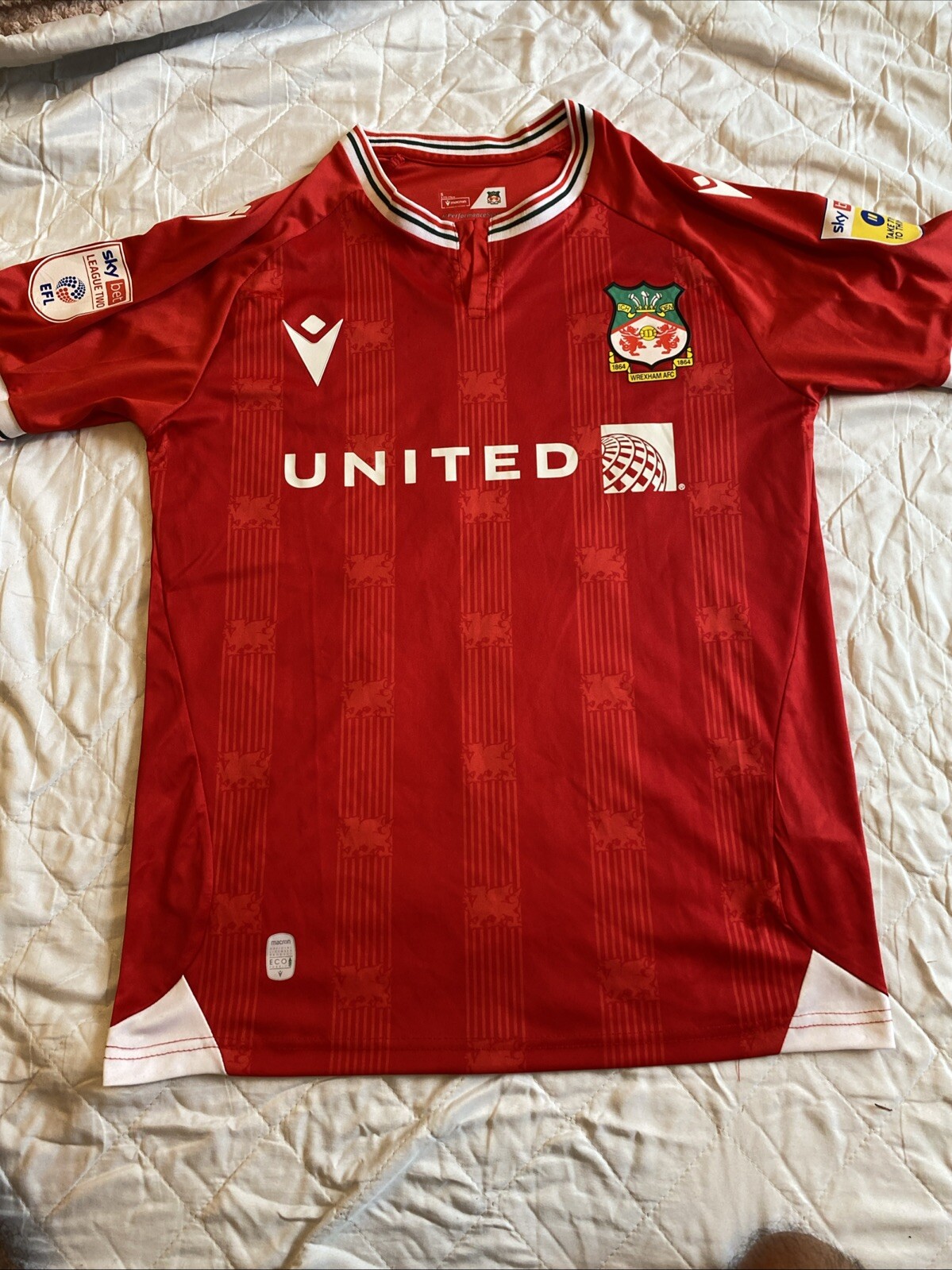 Wrexham AFC 23/24 Football Home Shirt  Size  S - Mullin - Football League Badges for sale on Ebay