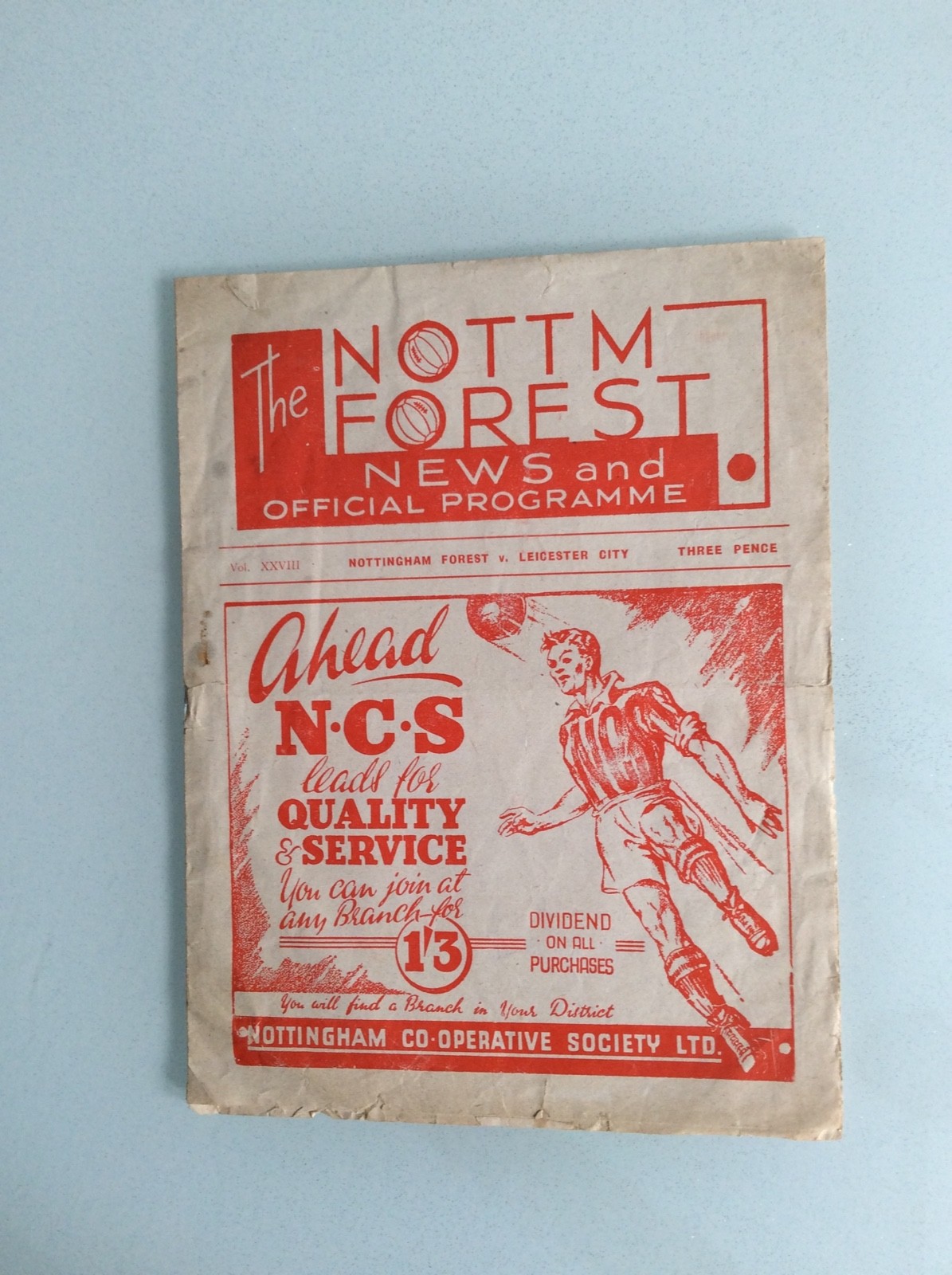 NOTTINGHAM FOREST V LEICESTER CITY 04.04.1949 LEAGUE GAME for sale on Ebay