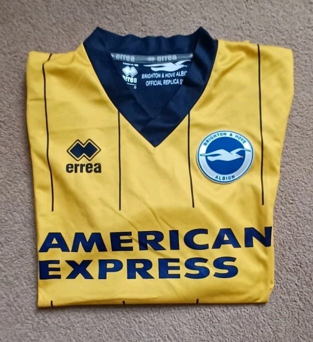 Men's Errea Brighton Hove Albion Away Football Shirt 2013-14 Size Small for sale on Ebay