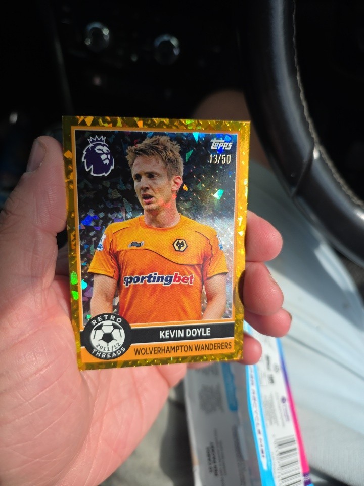 TOPPS PREMIER LEAGUE GOLD #13/50  2026 25/26 Kevin Doyle Wolves Retro Threads  for sale on Ebay