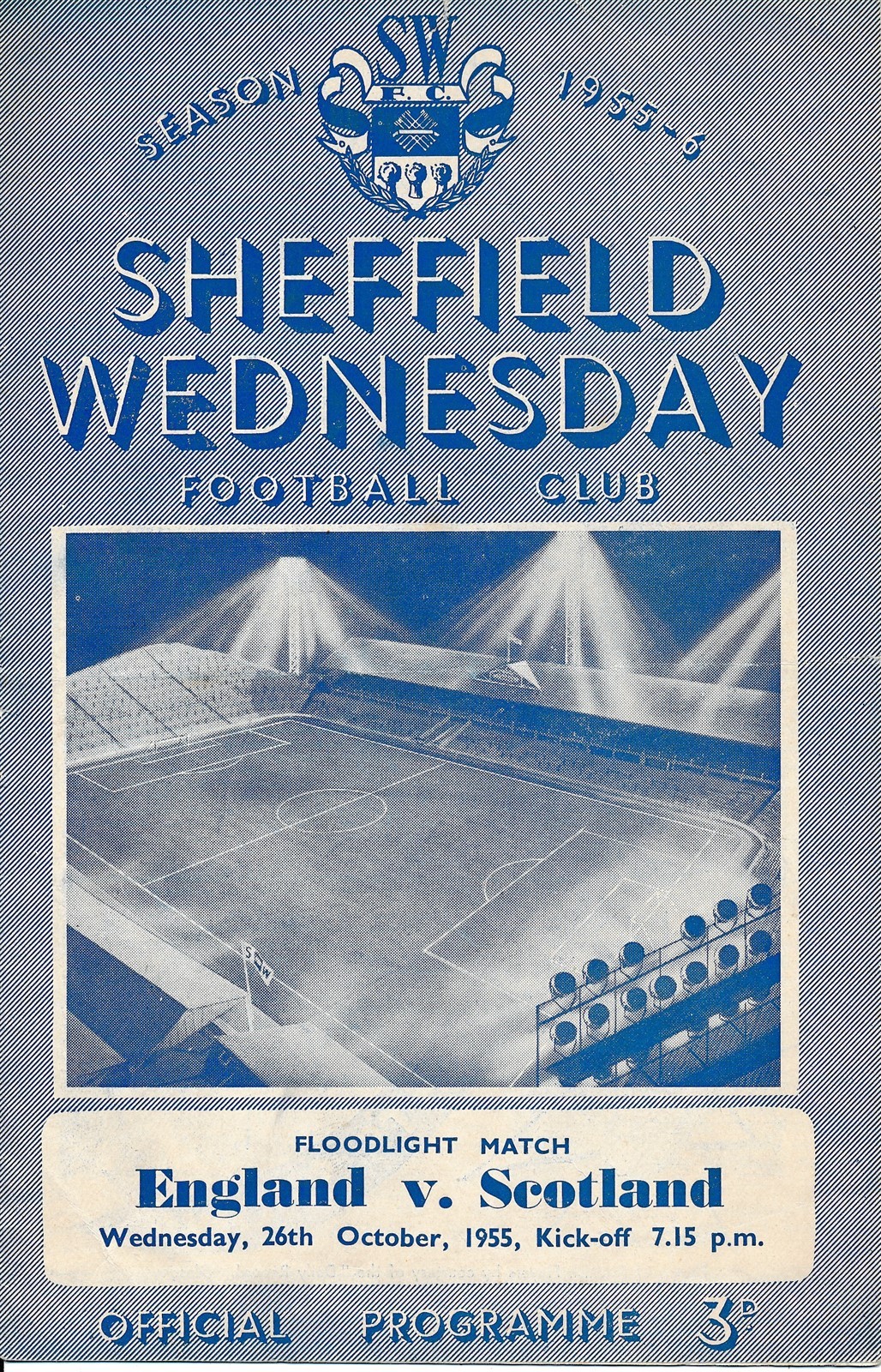 SHEFFIELD WEDNESDAY - Football League v Scottish League 1955 for sale on Ebay