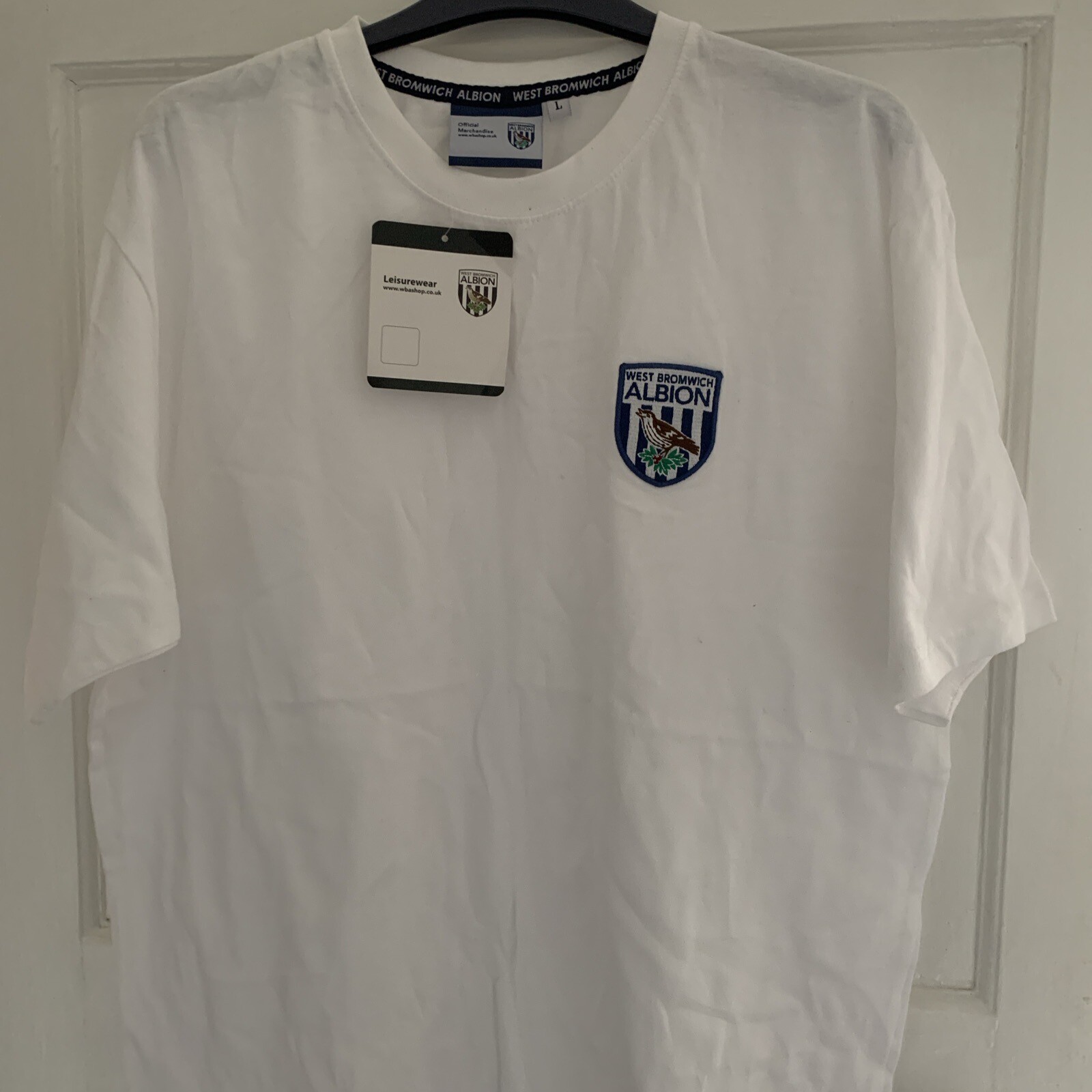 West Bromwich Albion Official Leisure Wear. White T Shirt. Large.  for sale on Ebay