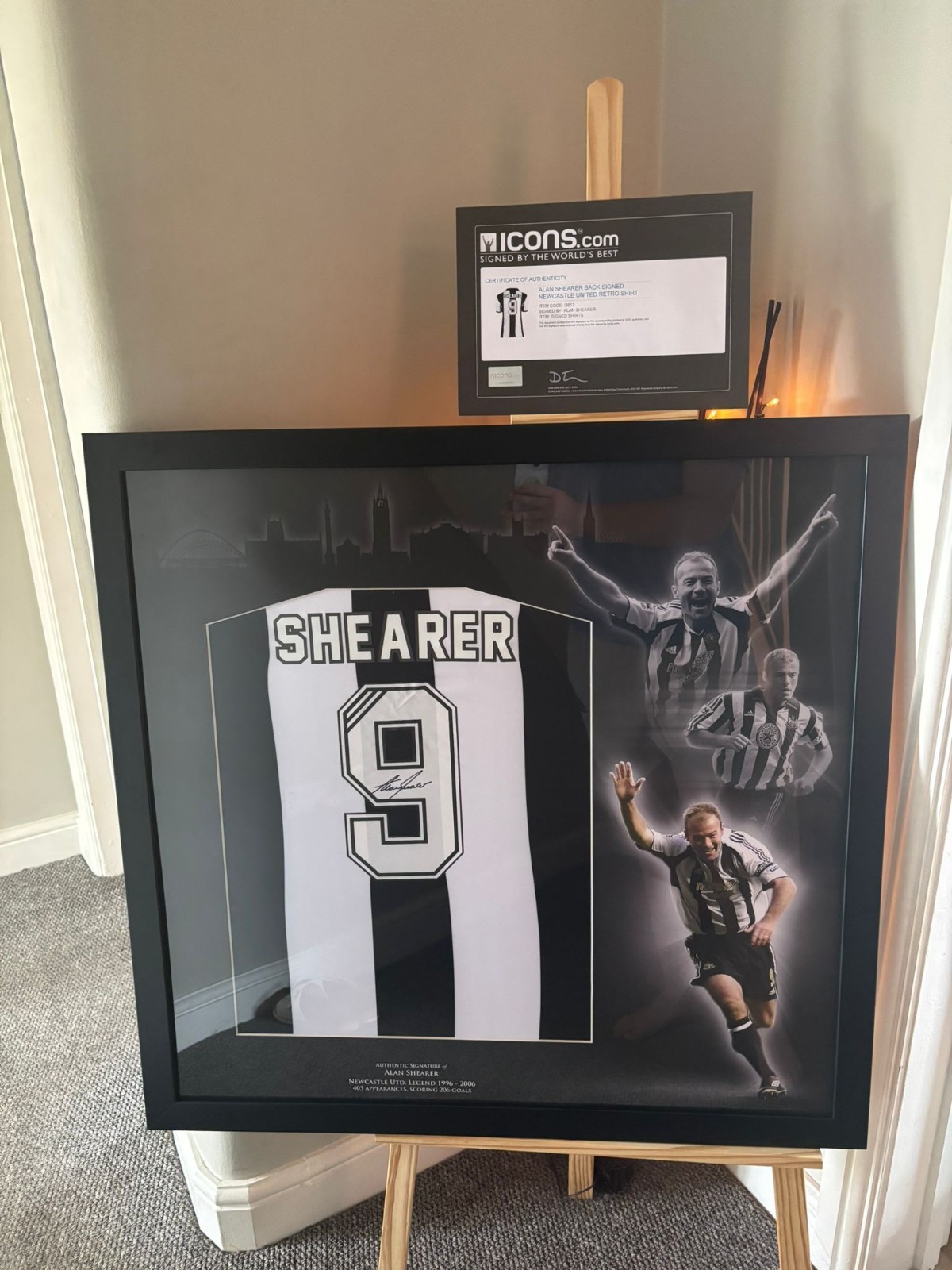 Signed Alan Shearer Newcastle United 95/96 Home Shirt Framed With COA for sale on Ebay