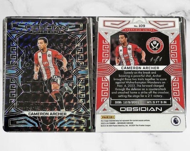 Panini Impeccable EPL Sheffield United2023/24 Cameron Archer 1/1   for sale on Ebay