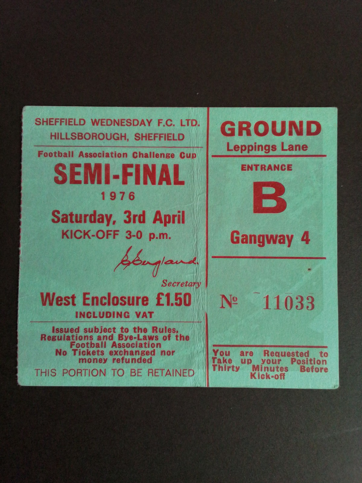 Derby County v Manchester United  FA Cup Semi Final 1976 for sale on Ebay
