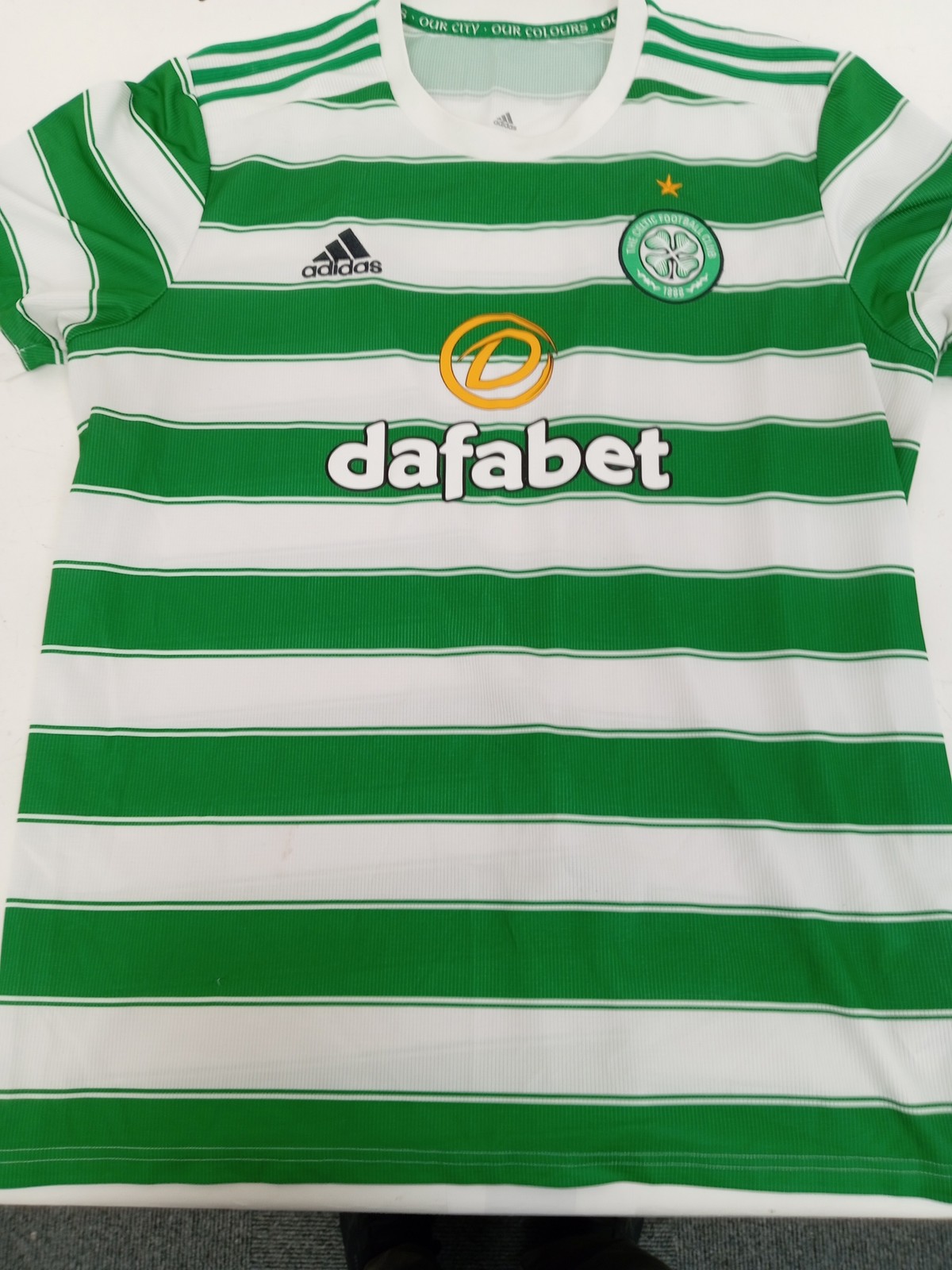 Celtic 2021/22 Home Football Shirt XL Adidas Short-Sleeve White/Green for sale on Ebay
