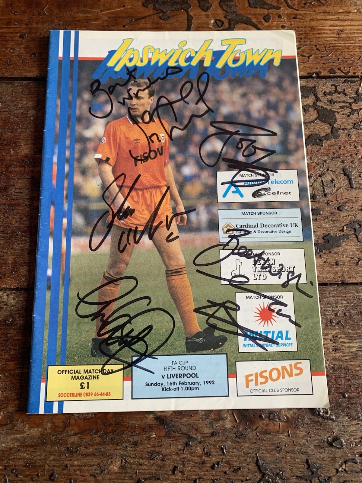 Ipswich Town V Liverpool 1992 Programme Multi Signed Liverpool Autographs for sale on Ebay