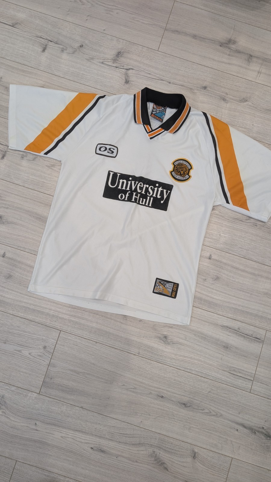 Hull City AFC 1998/98 White Away Shirt #5 Whittle Olympic Sportswear Size Med for sale on Ebay