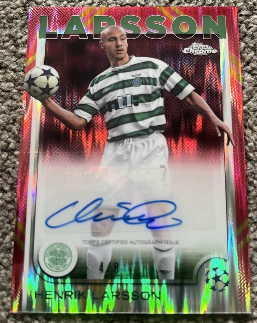 Henrick Larsson Auto /8 Topps Chrome Celtic for sale on Ebay
