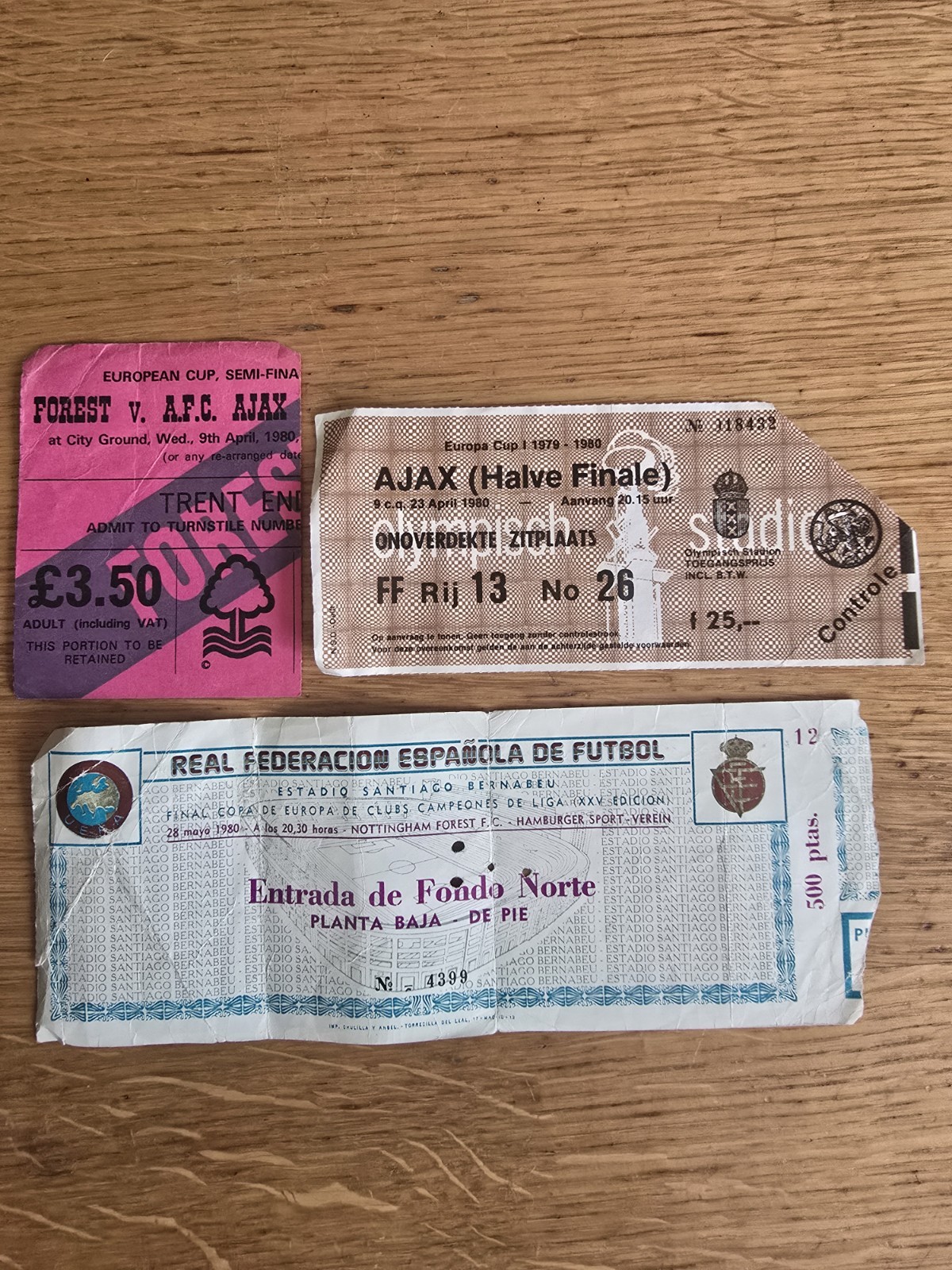 Semi Final & Final Ticket 1980 Nottingham Forest V Ijax for sale on Ebay