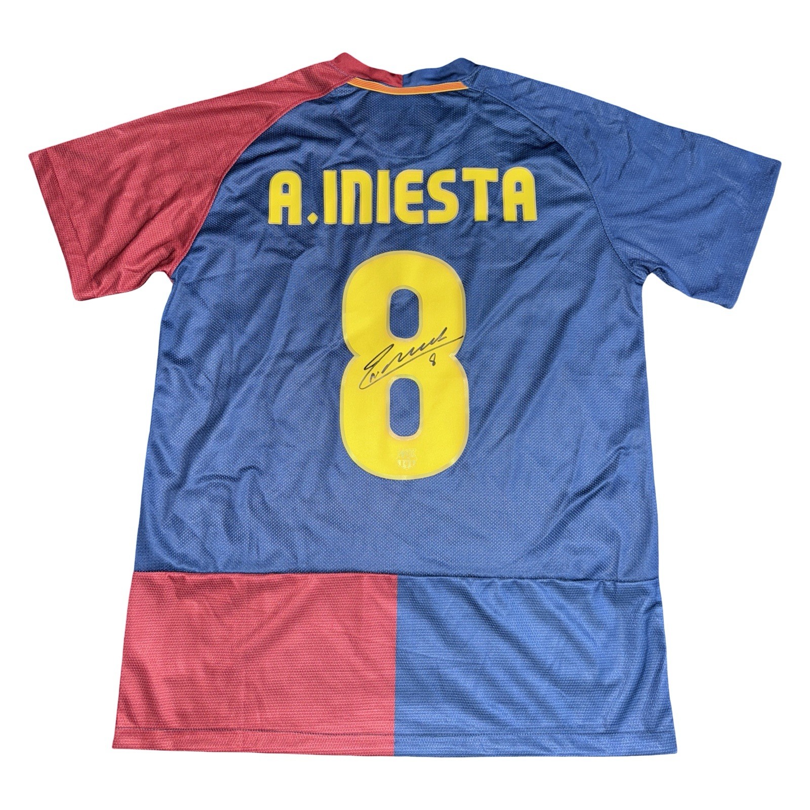 Andrés Iniesta Signed 2014/15 Barcelona Home Shirt With PHOTO PROOF for sale on Ebay