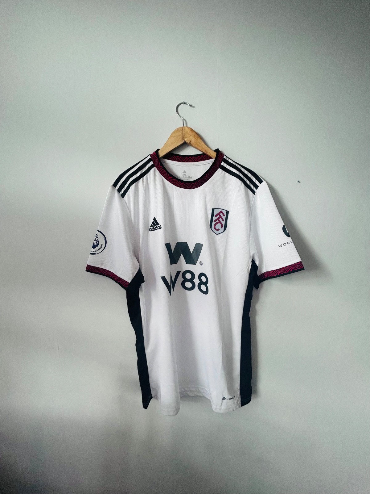 Fulham FC,adidas,white,black and red home shirt 2022-23 US/UK XXL for sale on Ebay