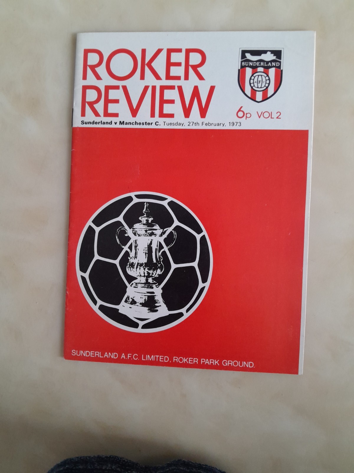 SUNDERLAND V MANCHESTER CITY ( TUESDAY 27TH FEBRUARY 1973 )+ for sale on Ebay