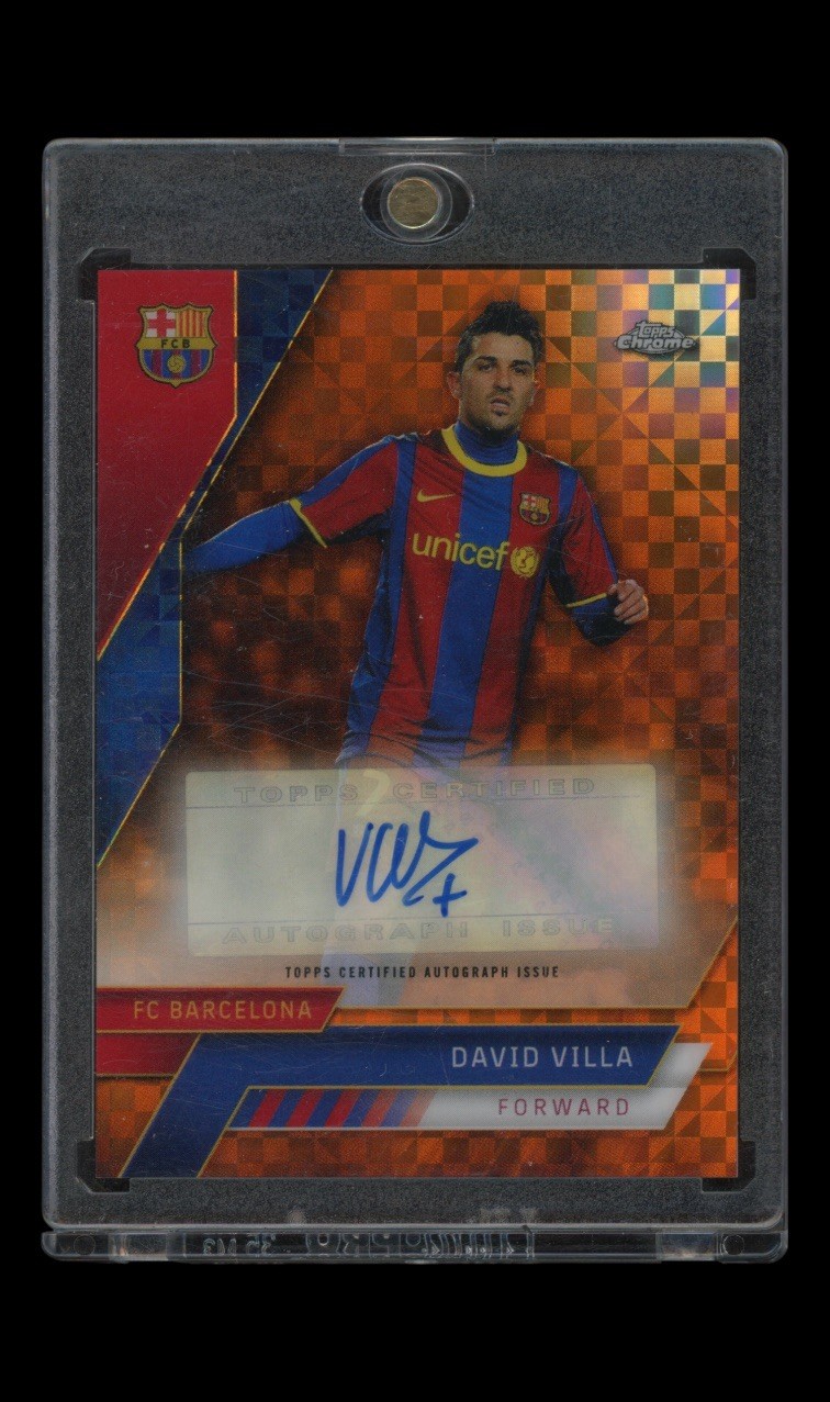 2022/23 Topps Barcelona Chrome David Villa /25 Auto Orange for sale on Ebay