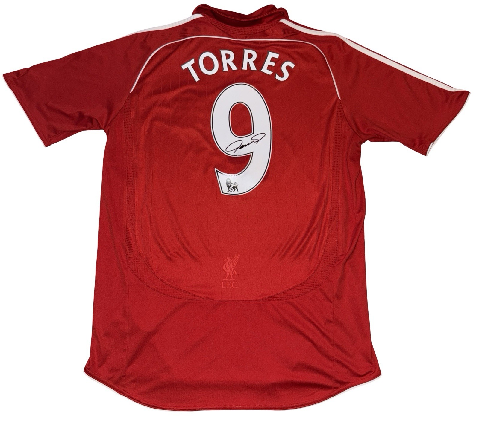 Fernando Torres Signed 06/08 Liverpool Home Shirt With PHOTO PROOF (Damaged) for sale on Ebay