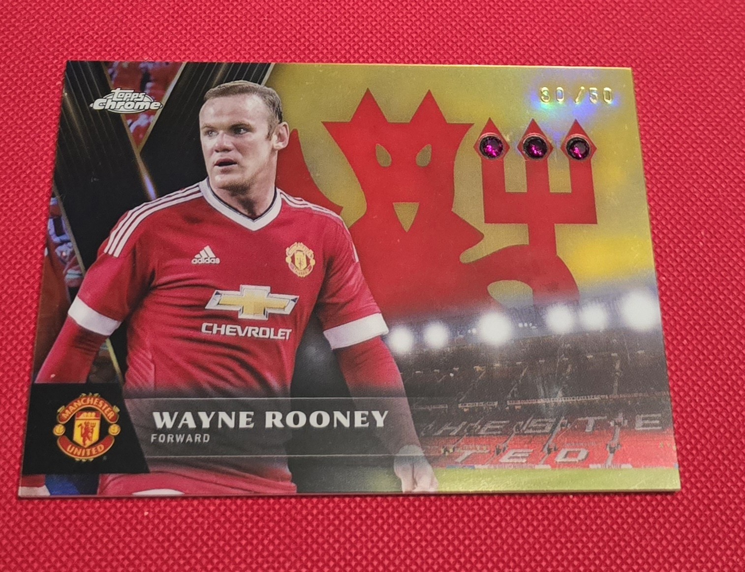 Wayne Rooney Manchester United Topps Deluxe  Ruby Relic  /50 for sale on Ebay