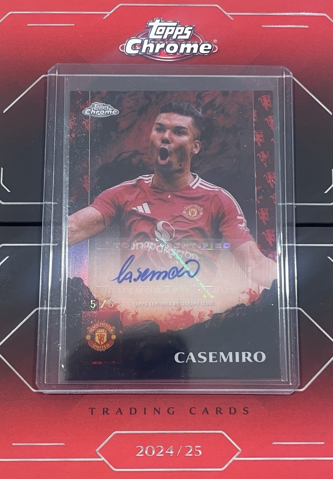 Topps Chrome Manchester United Deluxe Set 2024-25. Casemiro Auto /5 for sale on Ebay