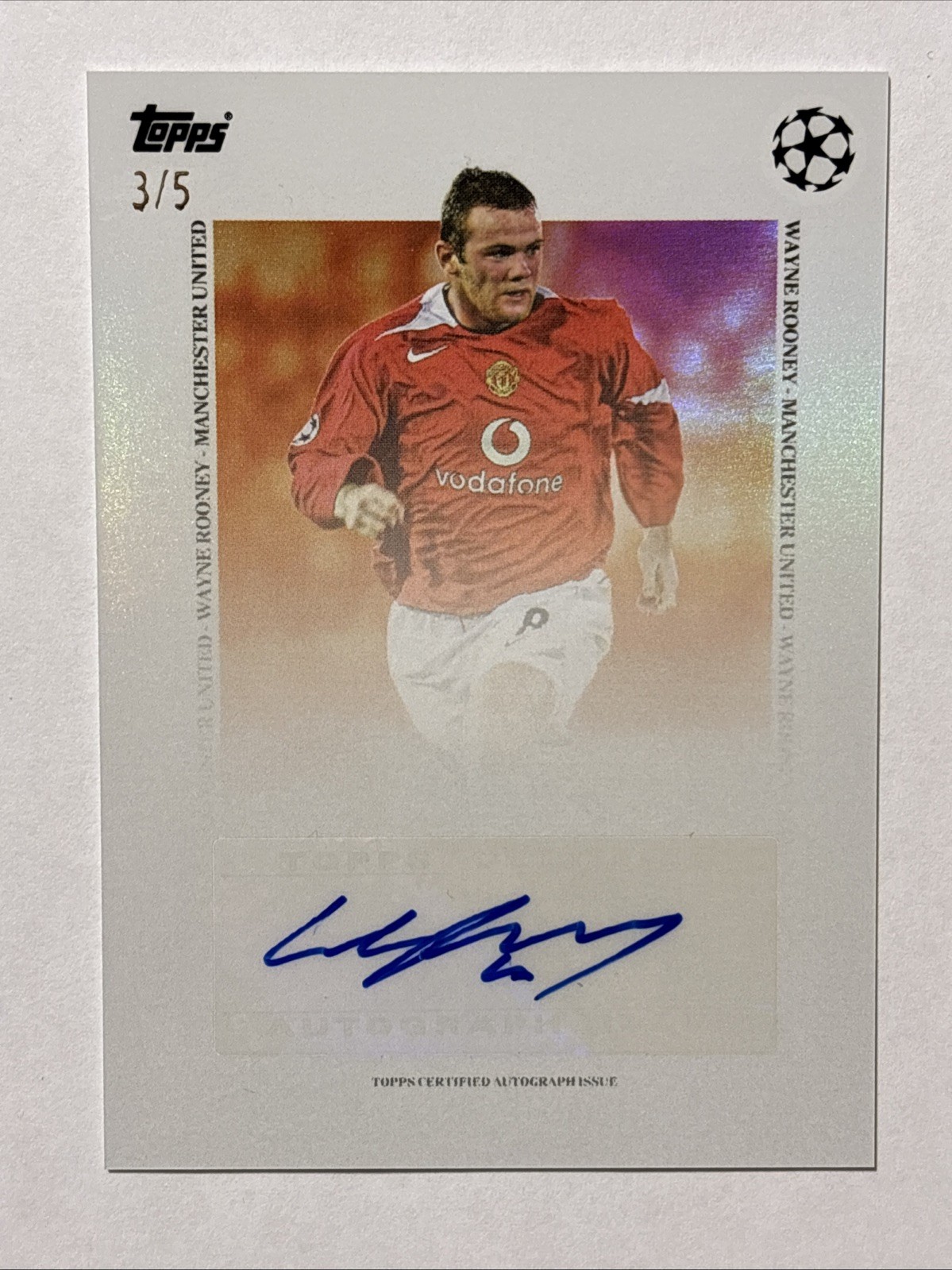 Wayne Rooney /5 Topps Simplicidad Manchester United Autograph Chrome Edition 1/1 for sale on Ebay