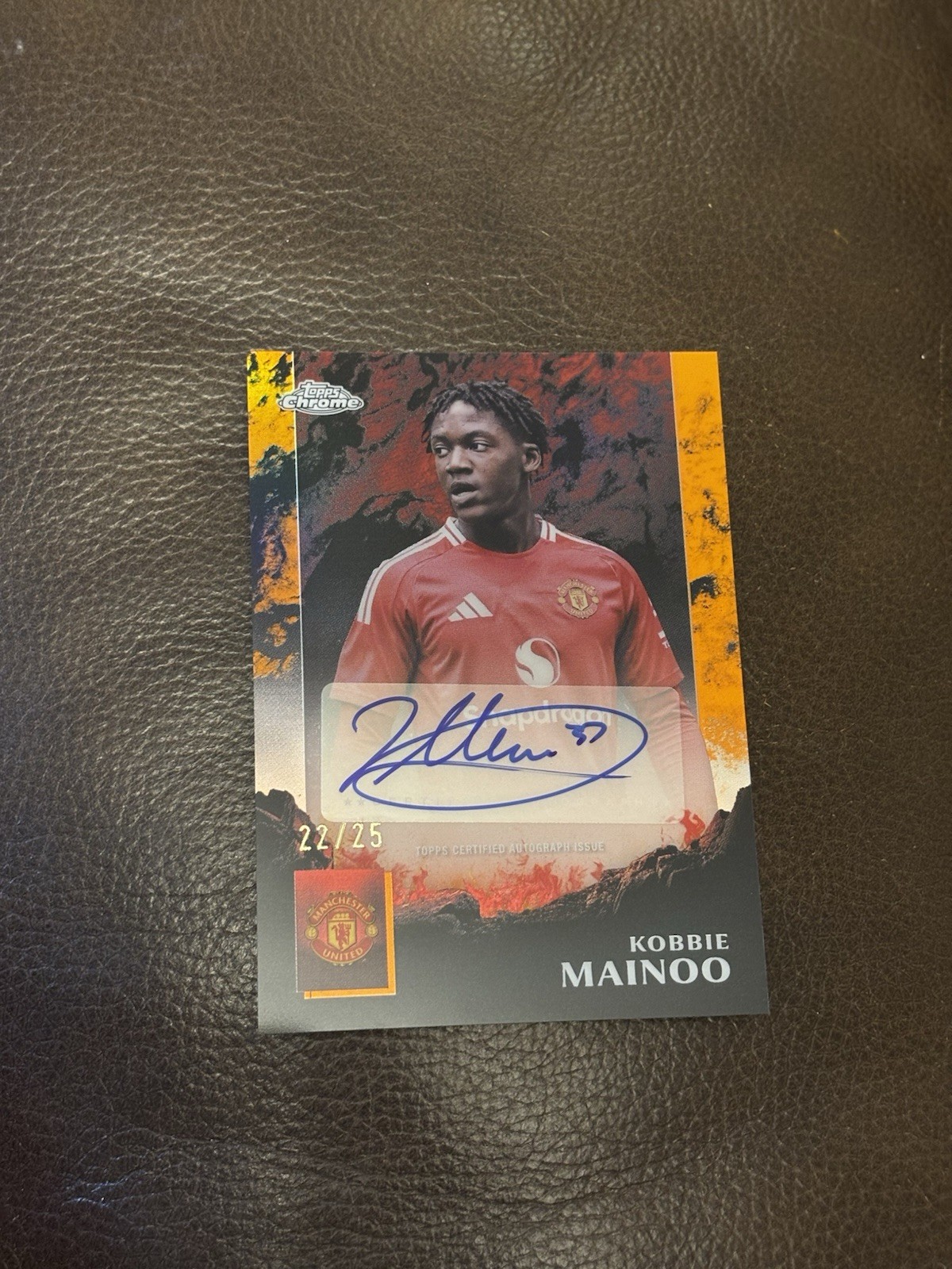 Kobbie Mainoo Auto 22/25 Topps Chrome Deluxe Manchester United Devil Auto for sale on Ebay