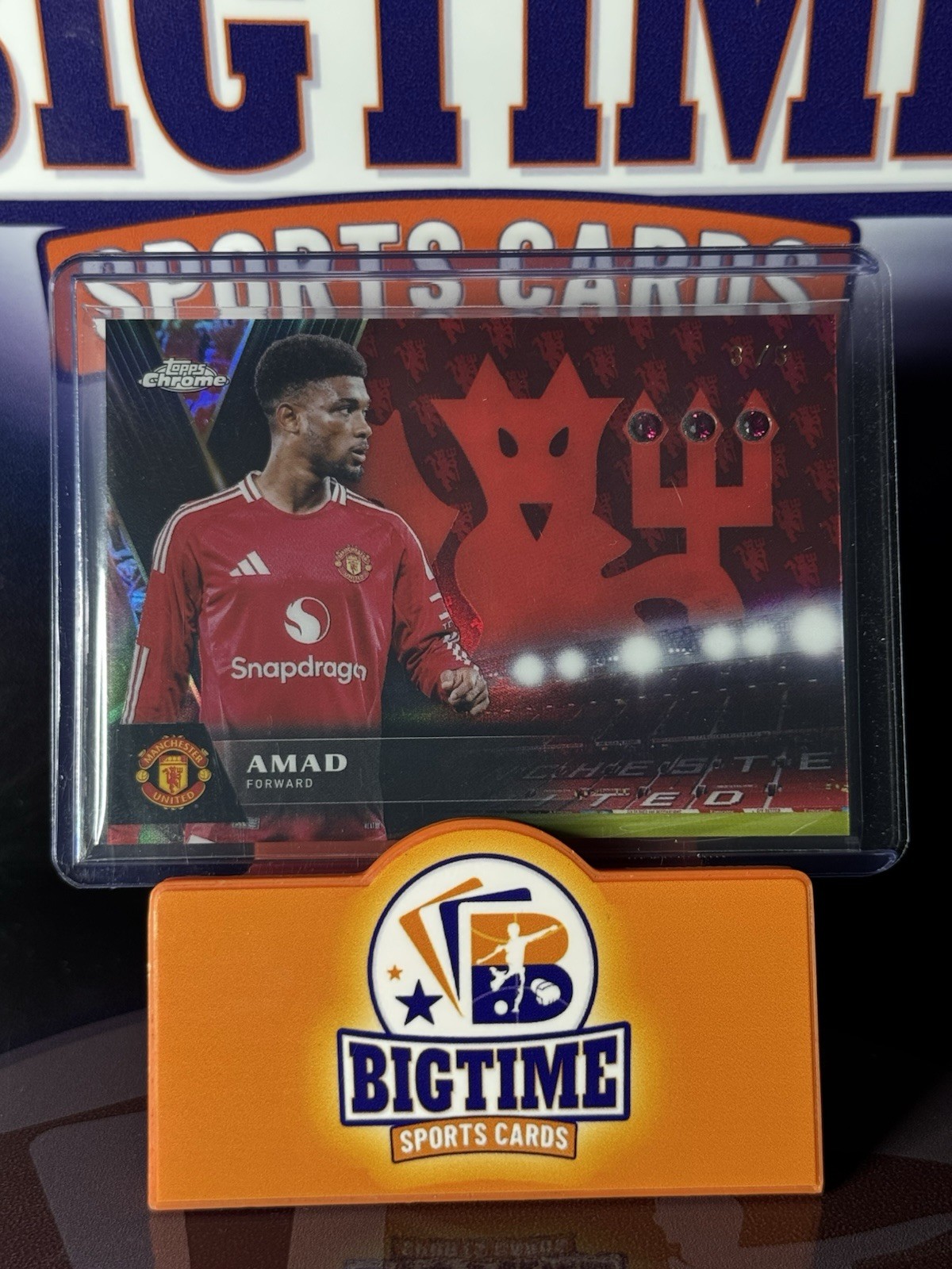 Amad 2024-25 Topps Chrome Deluxe Manchester United Red Devils Relics Red /5🔥 for sale on Ebay