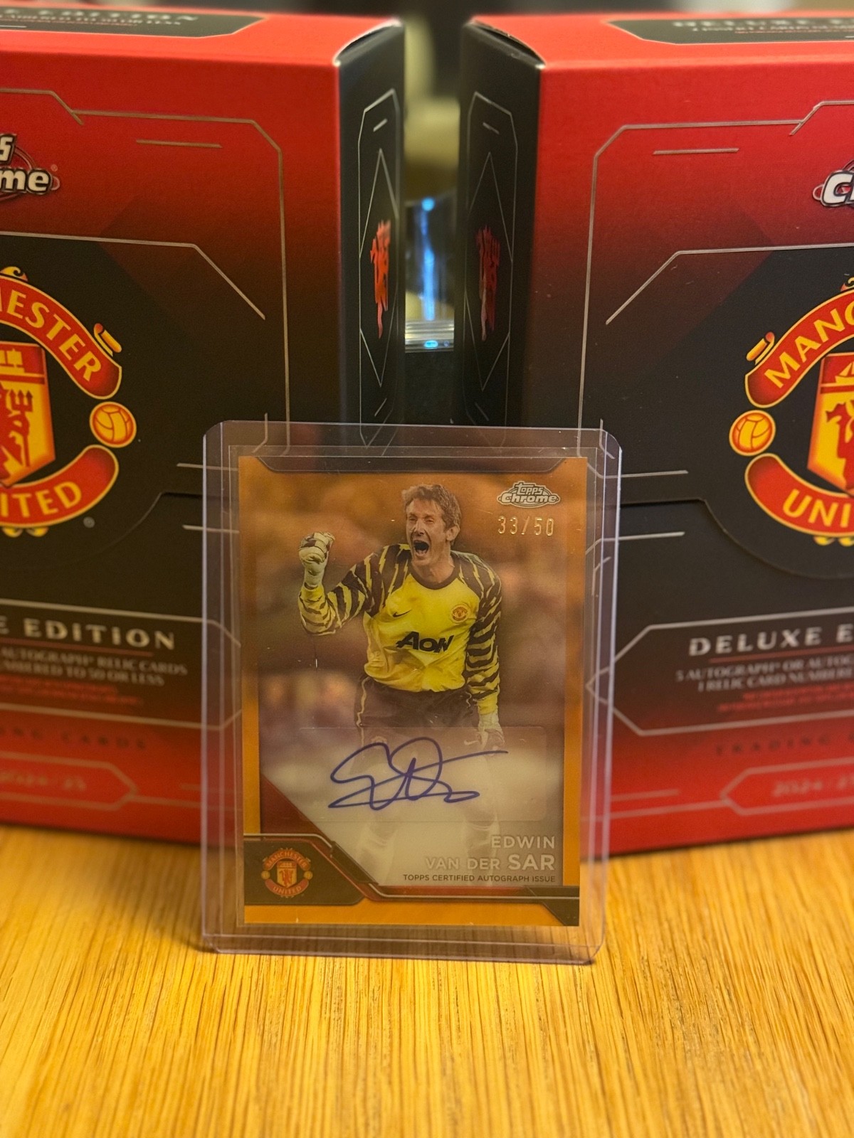 Topps Chrome 2024-25 Manchester United Deluxe Van Der Sar /50 for sale on Ebay