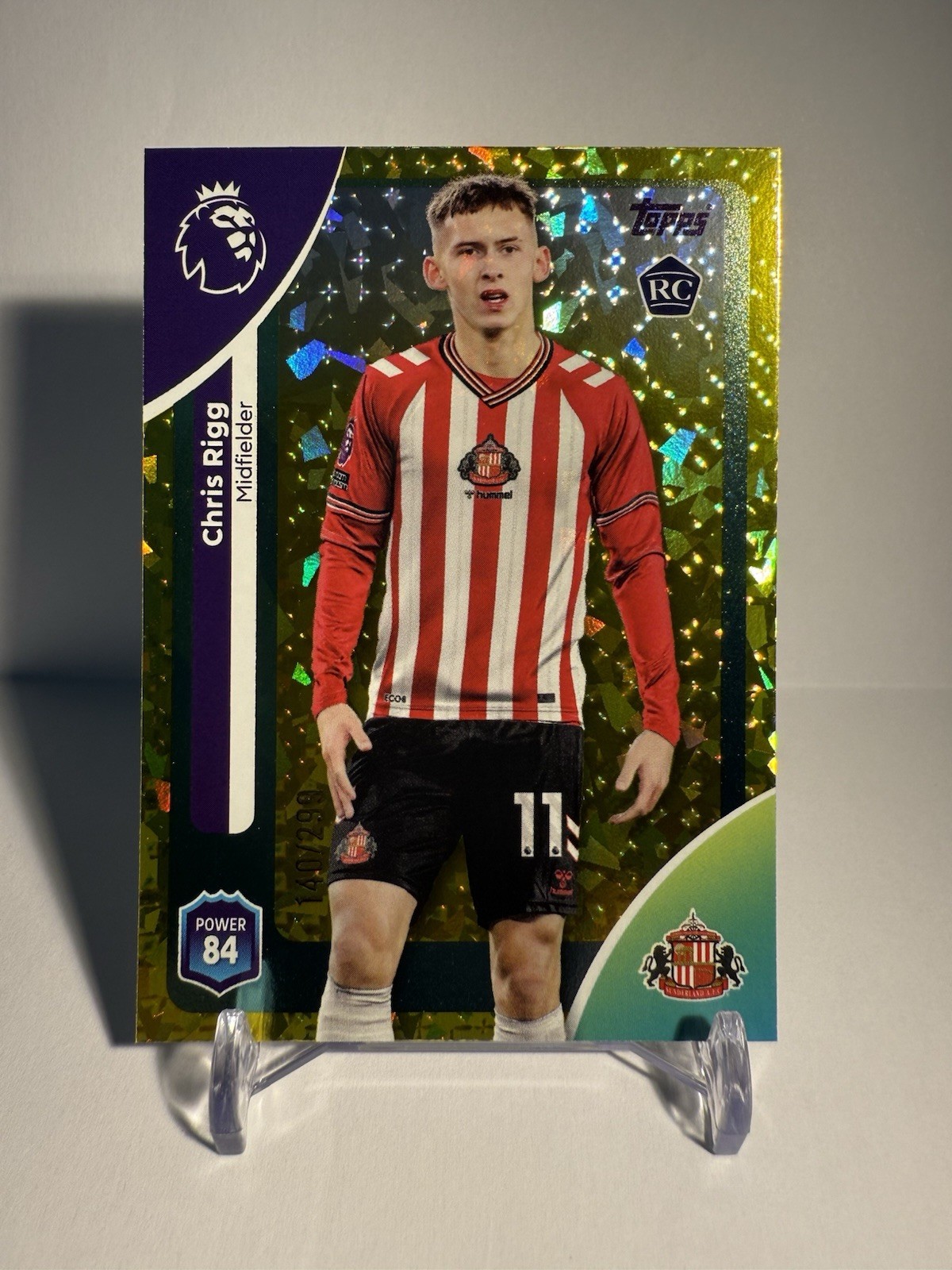 Topps Premier League 2026 Chris Rigg /299 Rookie RC Yellow Diamonds Sunderland for sale on Ebay