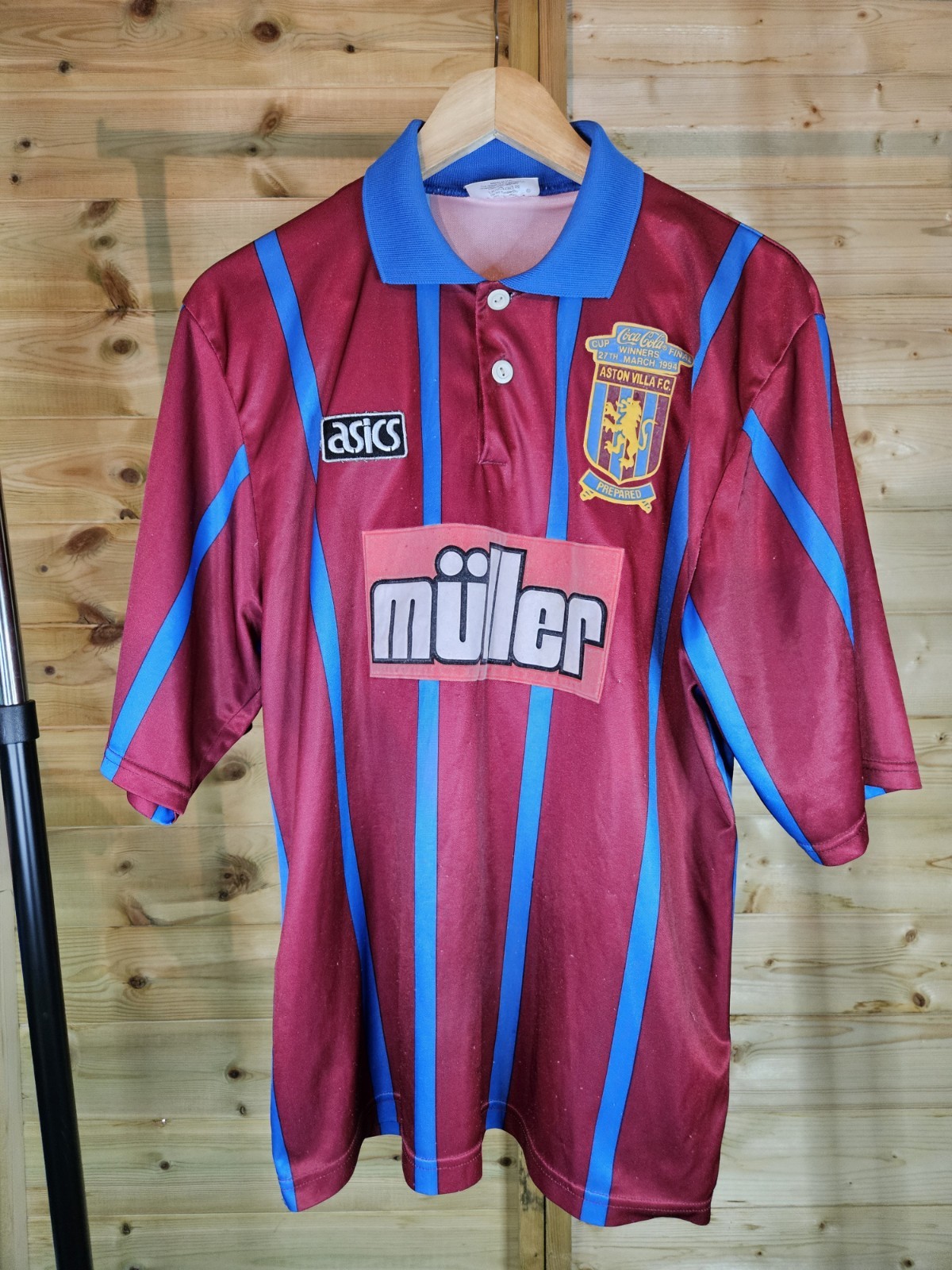 Rare Original Aston Villa 1993/1995 Coca Cola Cup Winners Home Shirt L ASICS for sale on Ebay